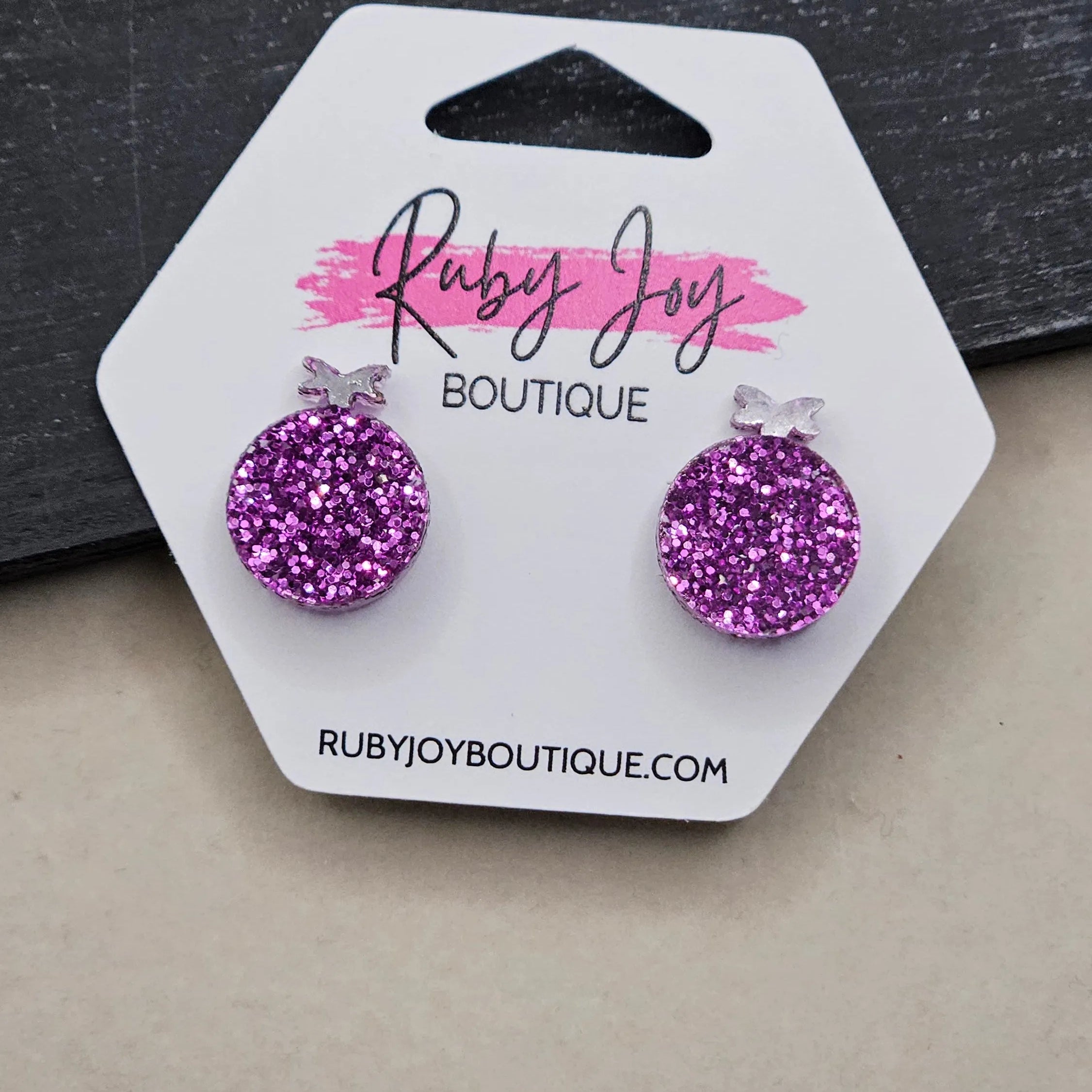 Shop Glitter Christmas Ornament Stud Earrings- at Ruby Joy Boutique, a Women's Clothing Store in Pickerington, Ohio