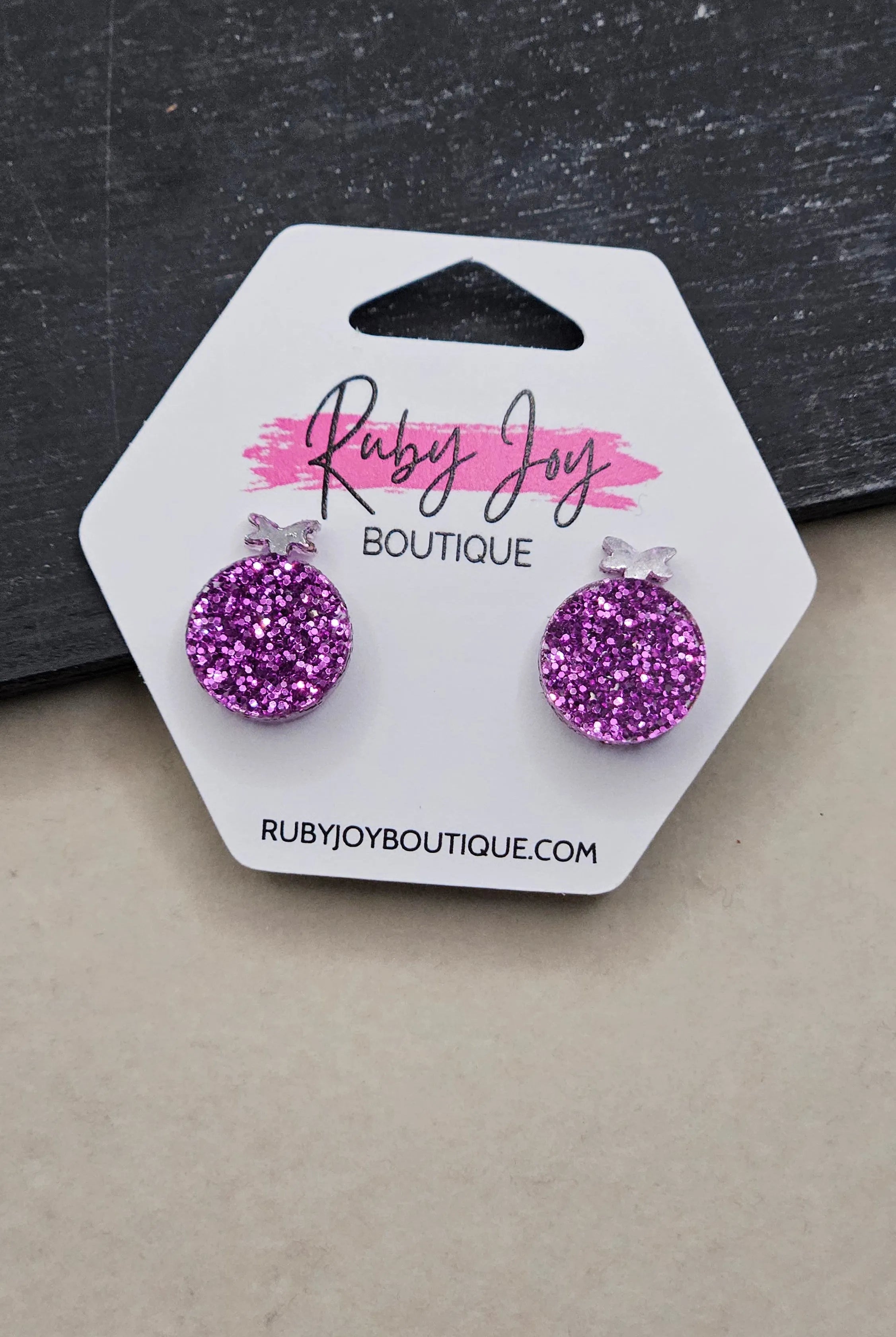 Shop Glitter Christmas Ornament Stud Earrings- at Ruby Joy Boutique, a Women's Clothing Store in Pickerington, Ohio