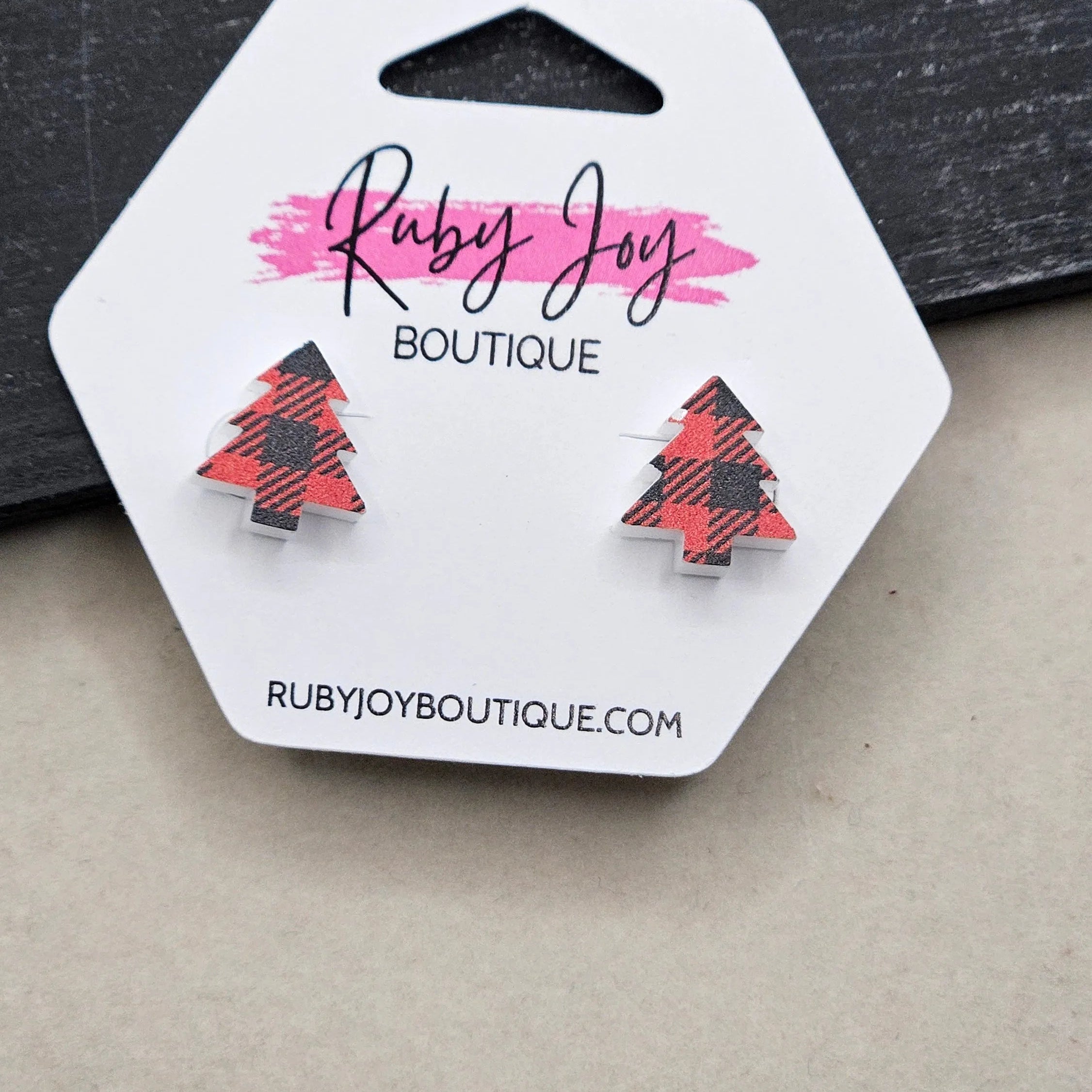 Shop Glitter Christmas Tree Stud Earrings- at Ruby Joy Boutique, a Women's Clothing Store in Pickerington, Ohio