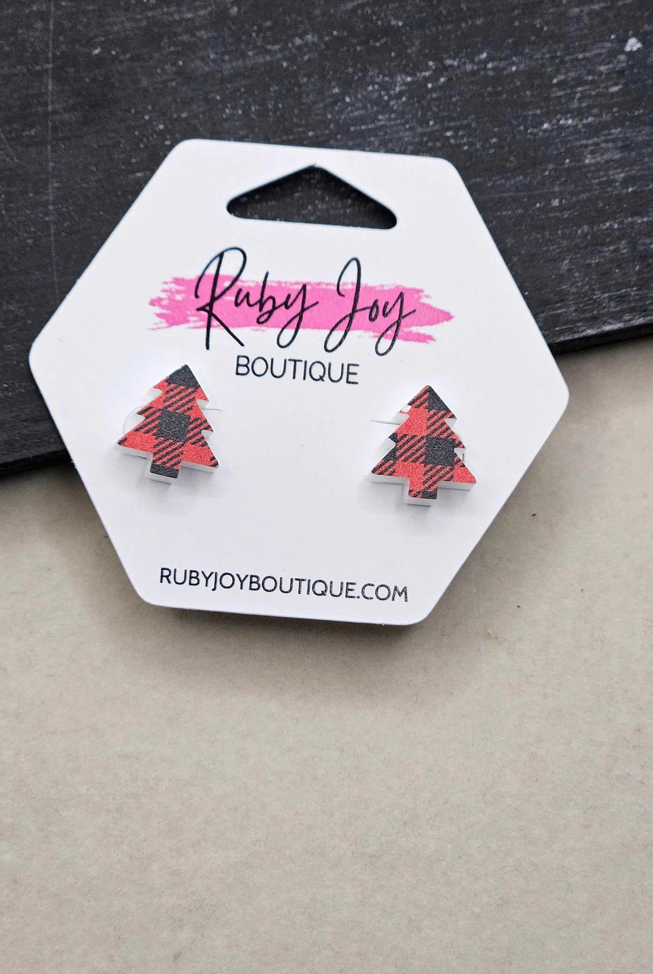 Shop Glitter Christmas Tree Stud Earrings- at Ruby Joy Boutique, a Women's Clothing Store in Pickerington, Ohio