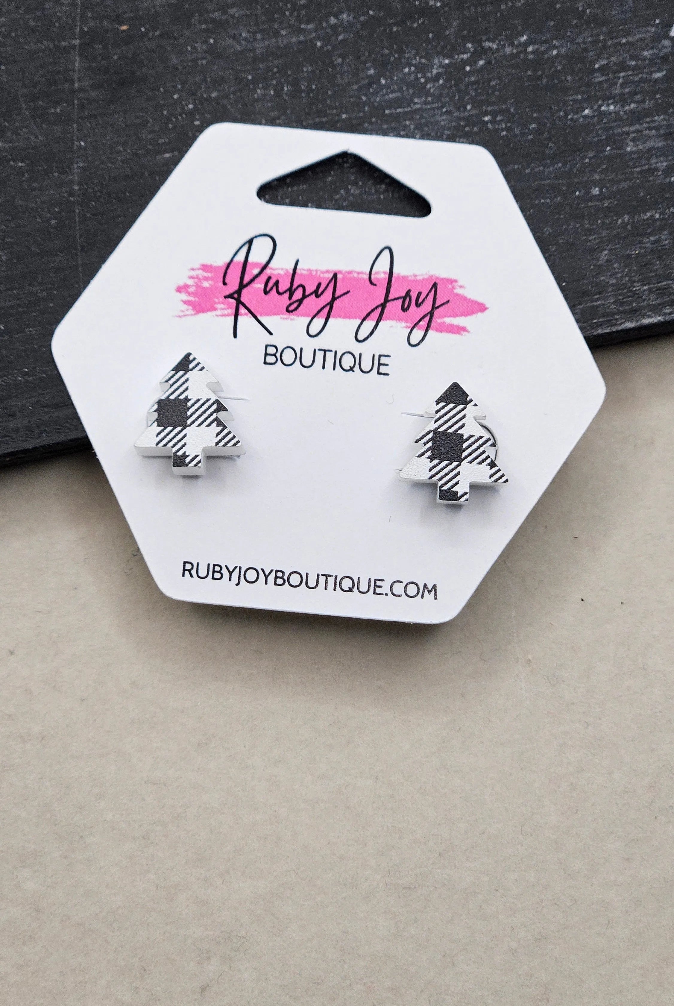 Shop Glitter Christmas Tree Stud Earrings- at Ruby Joy Boutique, a Women's Clothing Store in Pickerington, Ohio