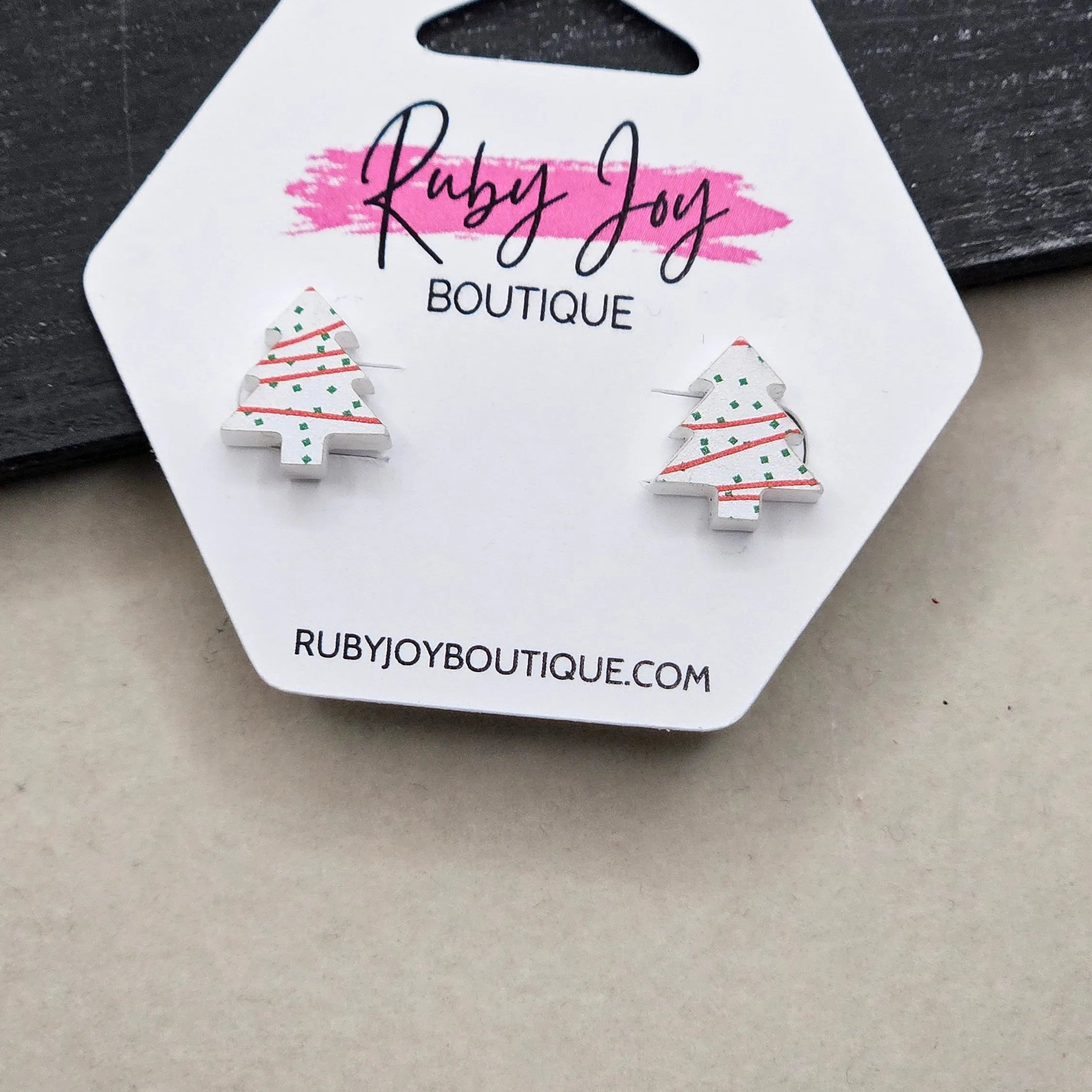 Shop Glitter Christmas Tree Stud Earrings- at Ruby Joy Boutique, a Women's Clothing Store in Pickerington, Ohio