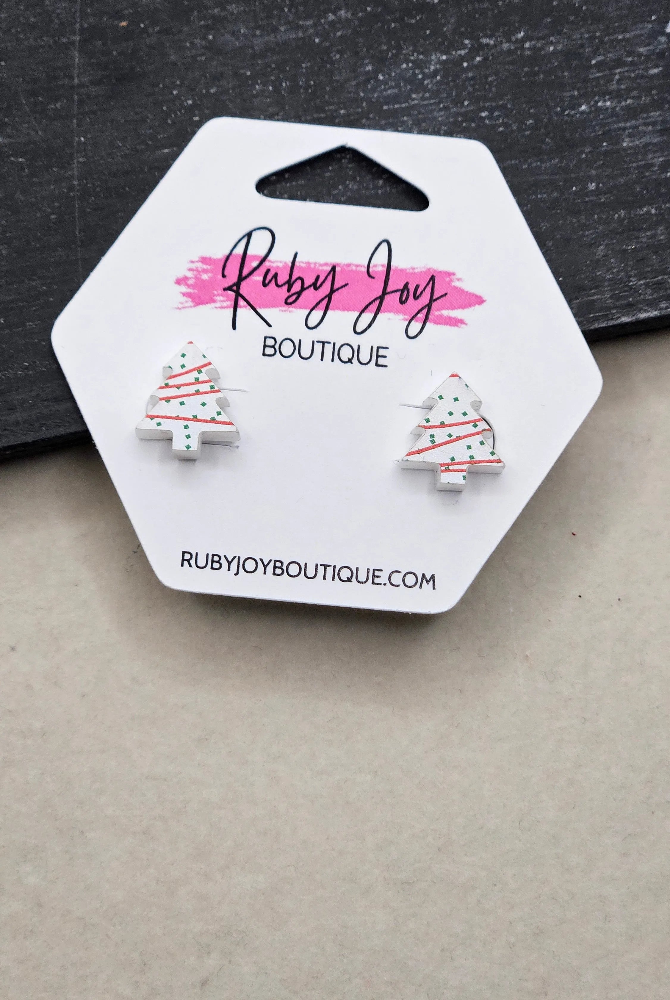 Shop Glitter Christmas Tree Stud Earrings- at Ruby Joy Boutique, a Women's Clothing Store in Pickerington, Ohio
