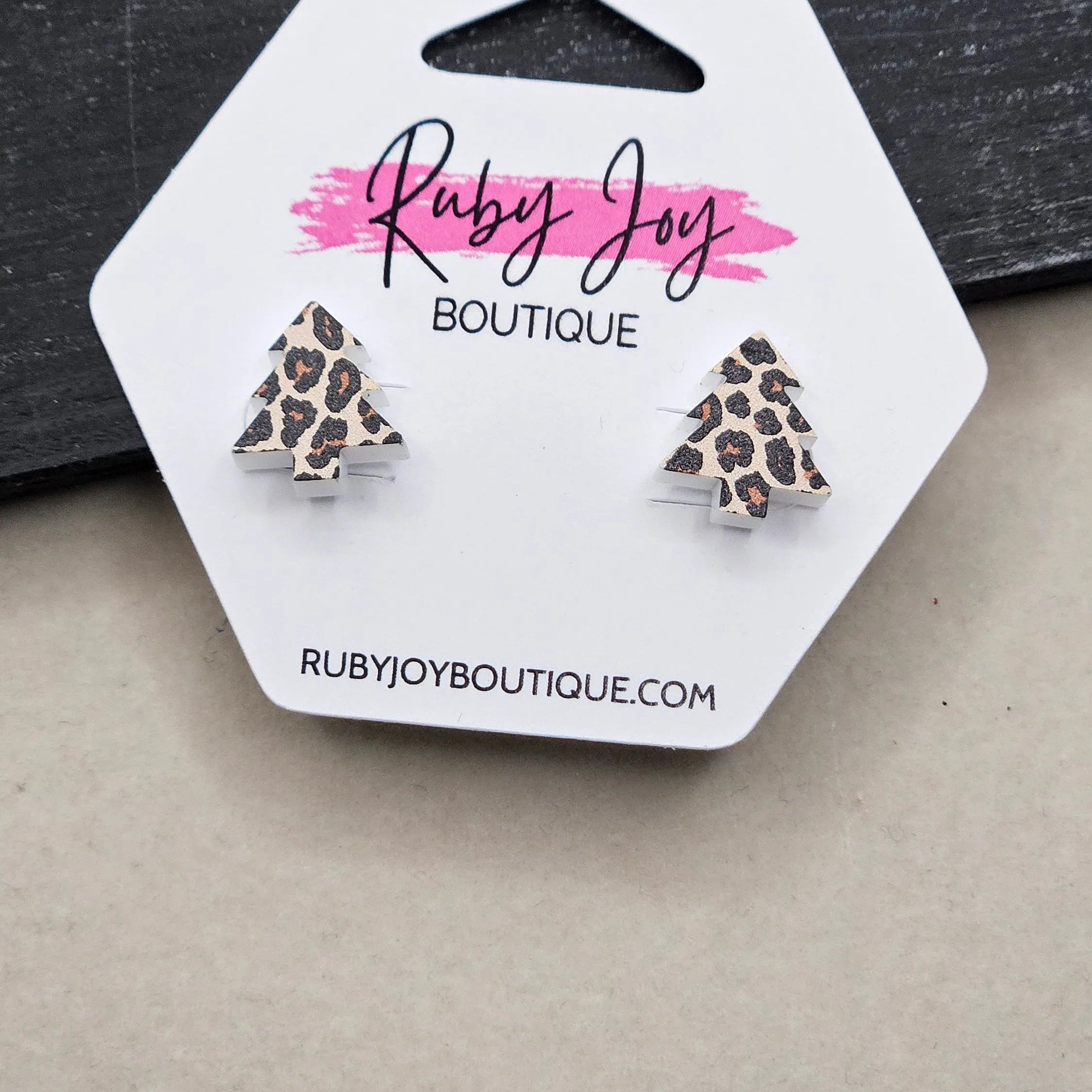 Shop Glitter Christmas Tree Stud Earrings- at Ruby Joy Boutique, a Women's Clothing Store in Pickerington, Ohio