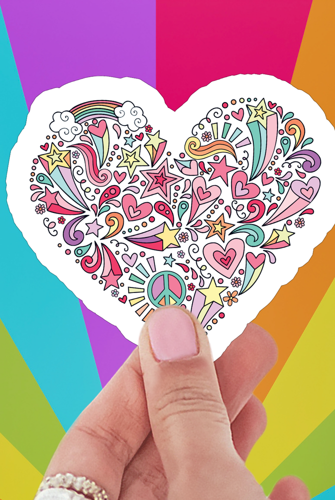 Shop Glitter Doodle Heart | Waterproof Vinyl Sticker- at Ruby Joy Boutique, a Women's Clothing Store in Pickerington, Ohio