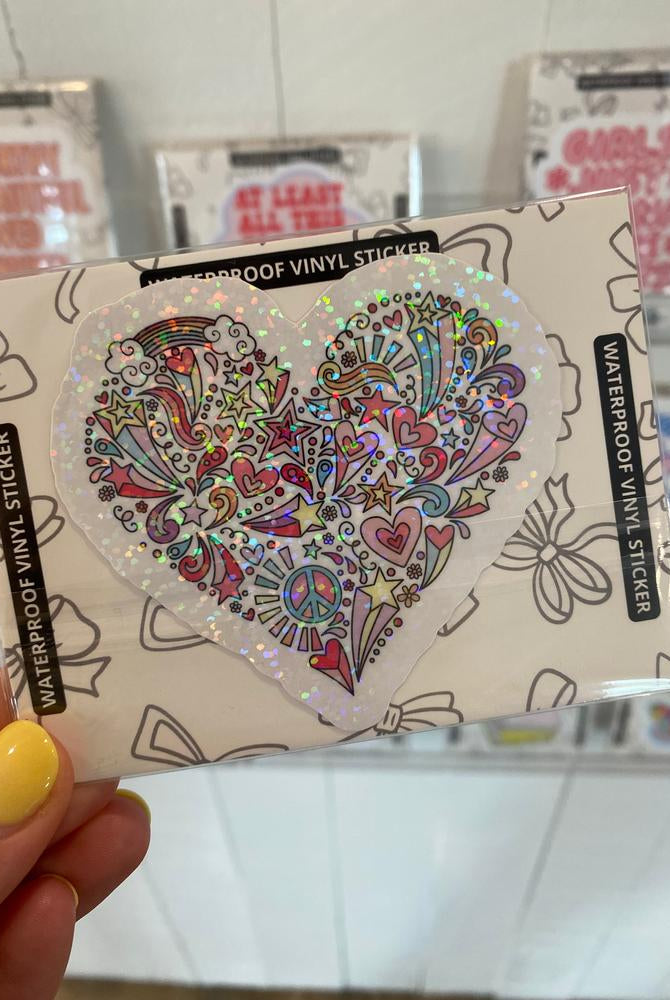 Shop Glitter Doodle Heart | Waterproof Vinyl Sticker- at Ruby Joy Boutique, a Women's Clothing Store in Pickerington, Ohio