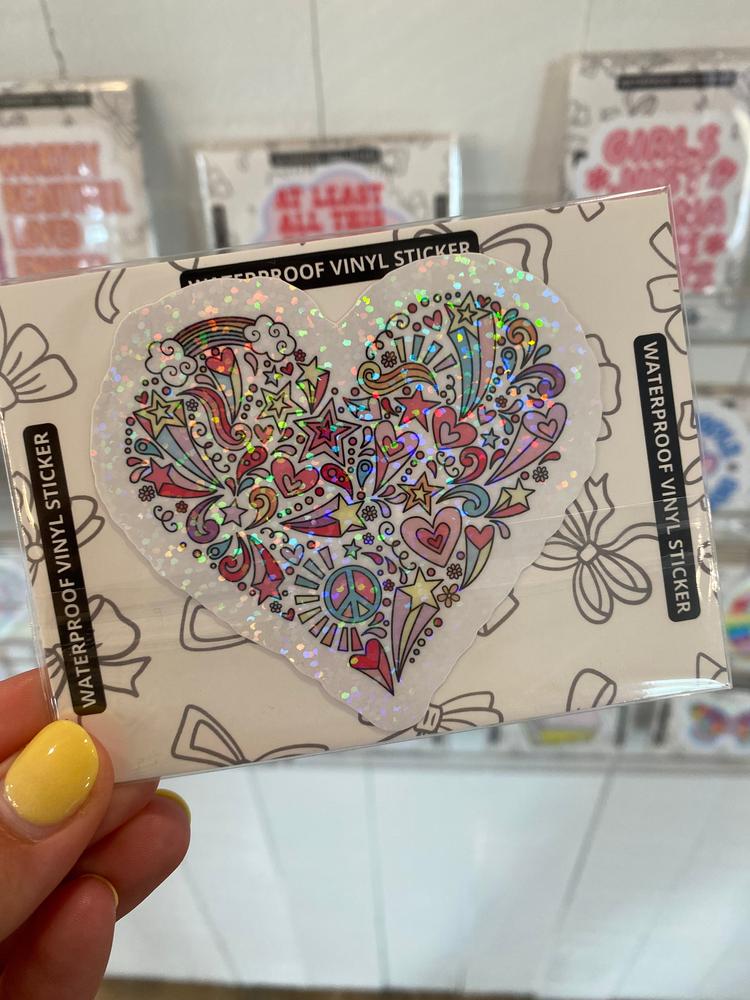 Shop Glitter Doodle Heart | Waterproof Vinyl Sticker- at Ruby Joy Boutique, a Women's Clothing Store in Pickerington, Ohio