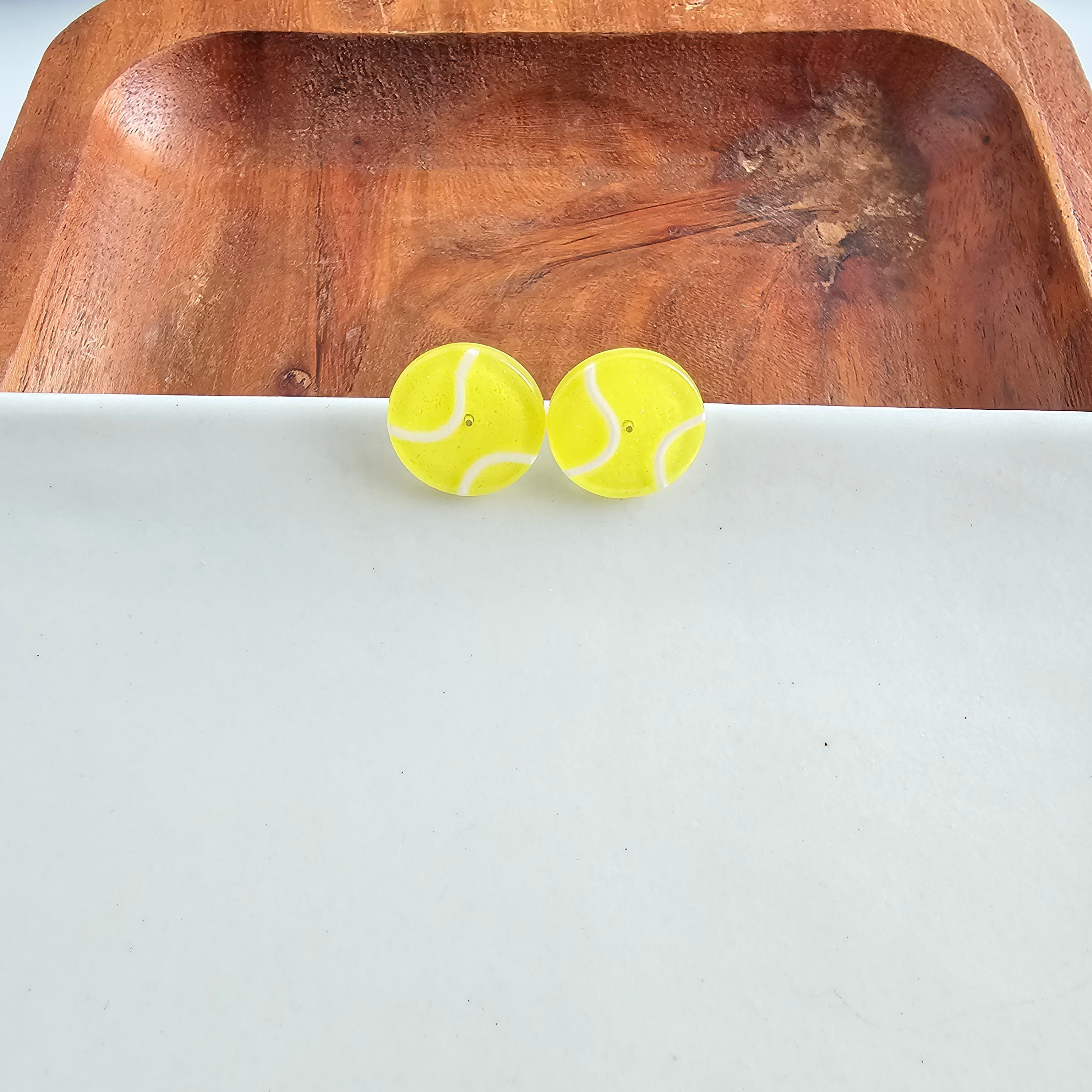 Shop Glitter Tennis Ball Studs- at Ruby Joy Boutique, a Women's Clothing Store in Pickerington, Ohio