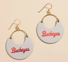 Shop Gray Ohio State Buckeye Nina Earrings- at Ruby Joy Boutique, a Women's Clothing Store in Pickerington, Ohio