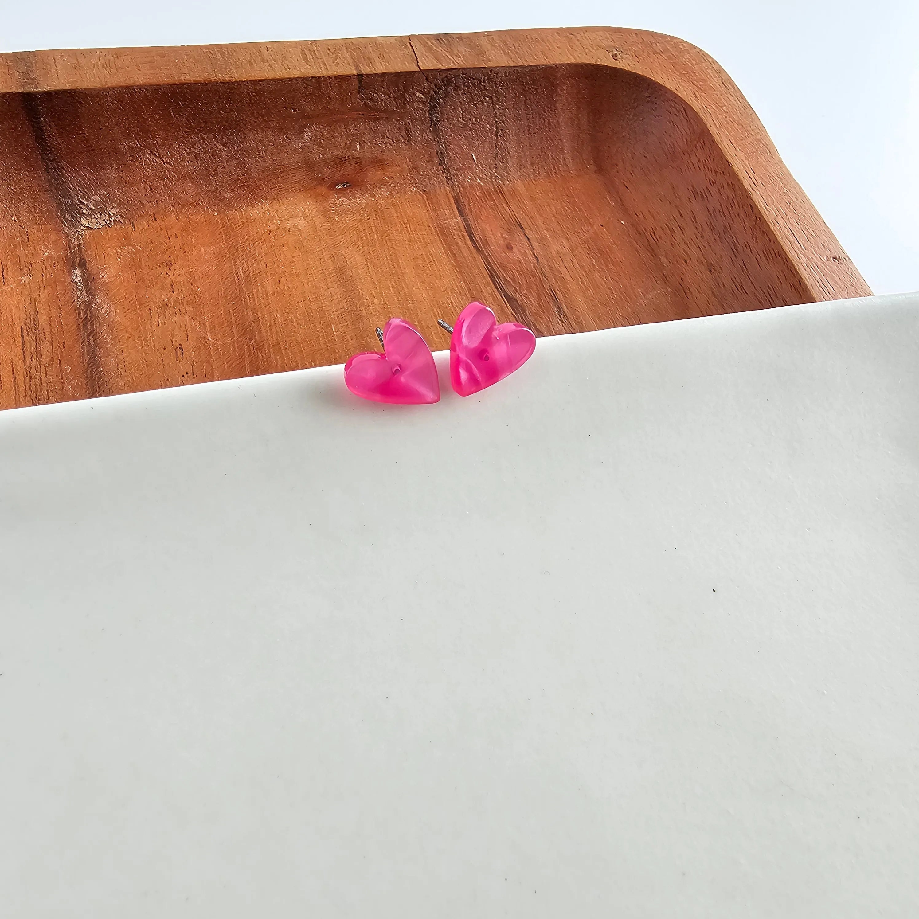 Shop Hand Drawn Heart Studs - Hot Pink- at Ruby Joy Boutique, a Women's Clothing Store in Pickerington, Ohio