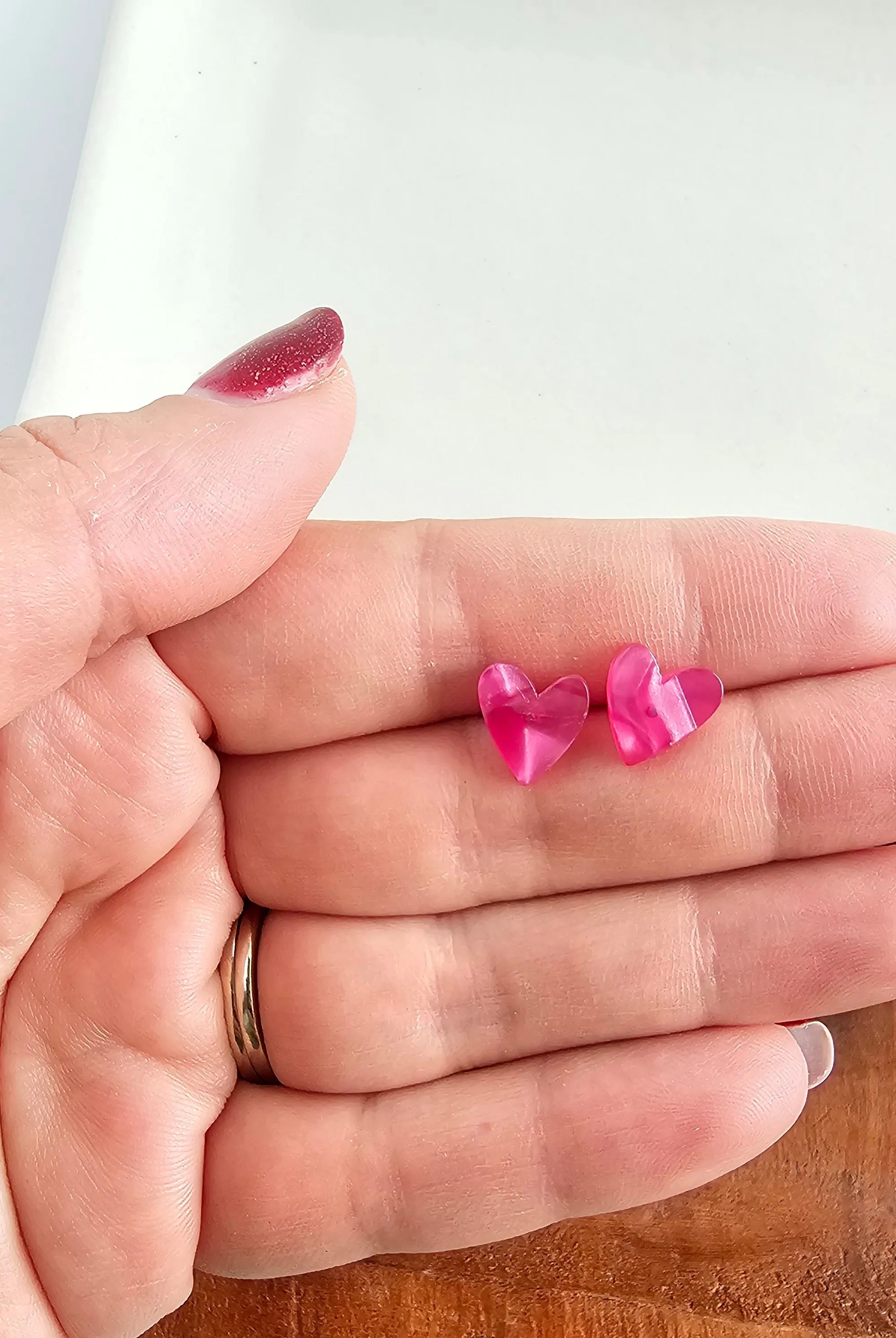 Shop Hand Drawn Heart Studs - Hot Pink- at Ruby Joy Boutique, a Women's Clothing Store in Pickerington, Ohio