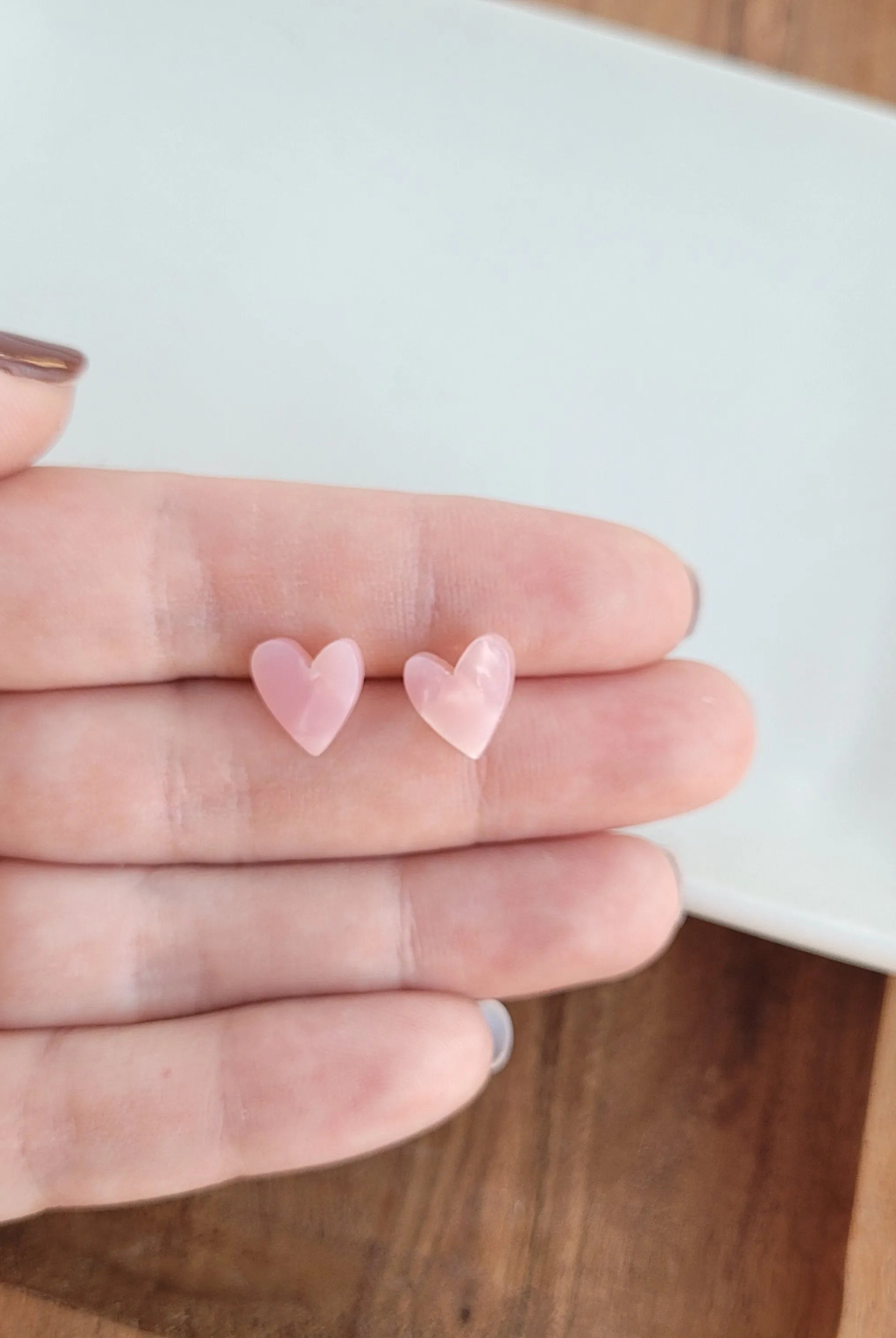Shop Hand Drawn Heart Studs- Pink- at Ruby Joy Boutique, a Women's Clothing Store in Pickerington, Ohio