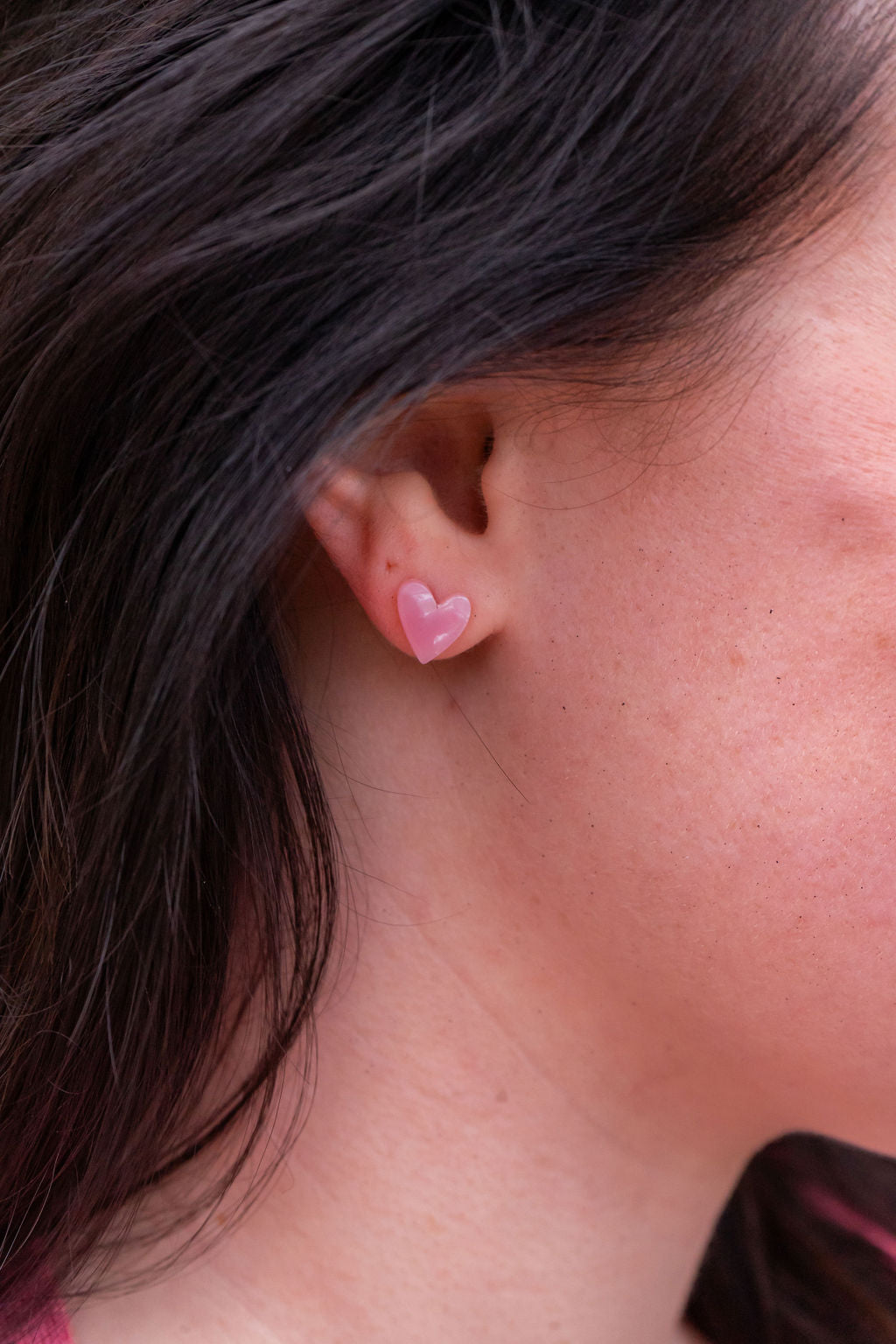 Shop Hand Drawn Heart Studs- Pink- at Ruby Joy Boutique, a Women's Clothing Store in Pickerington, Ohio