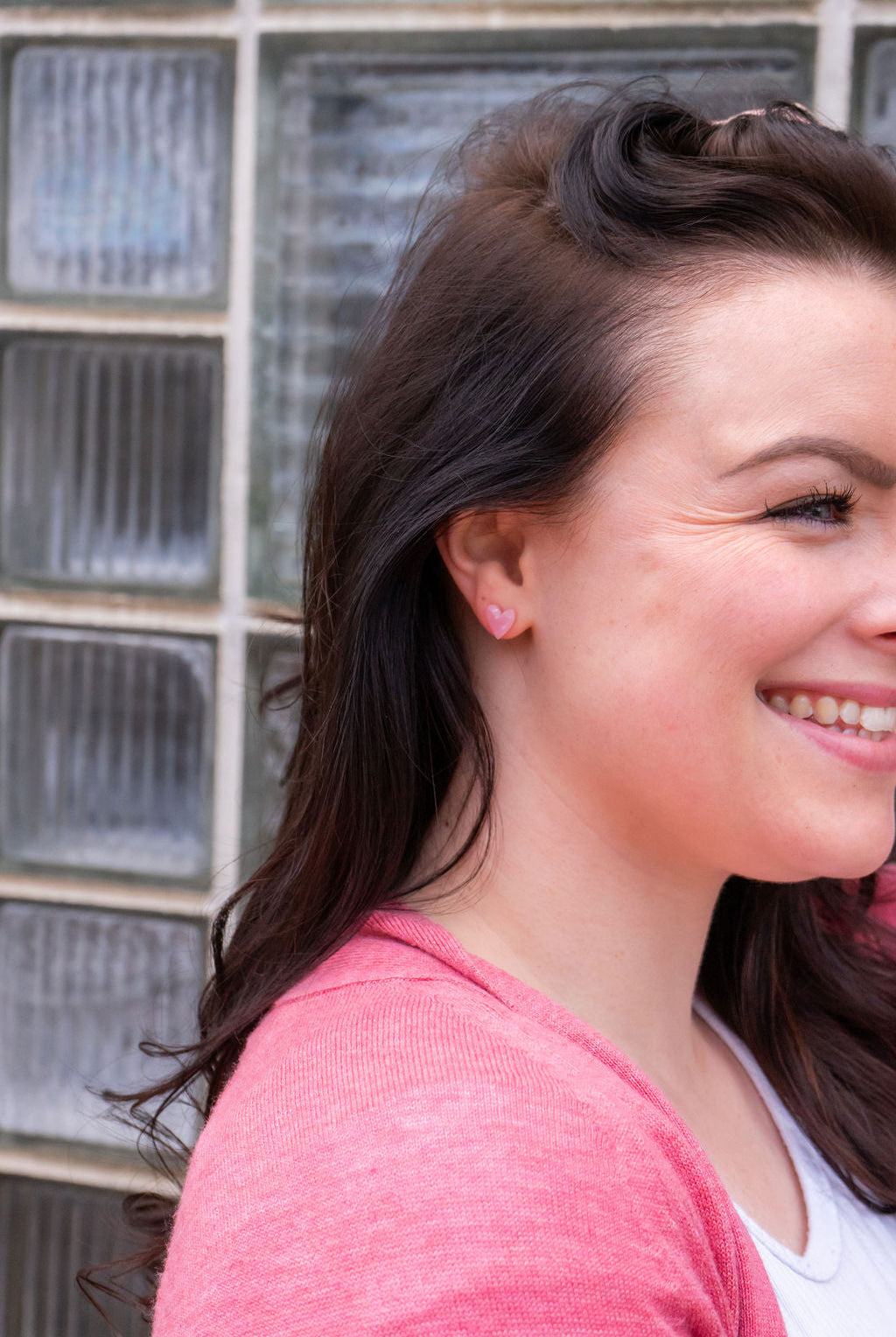 Shop Hand Drawn Heart Studs- Pink- at Ruby Joy Boutique, a Women's Clothing Store in Pickerington, Ohio