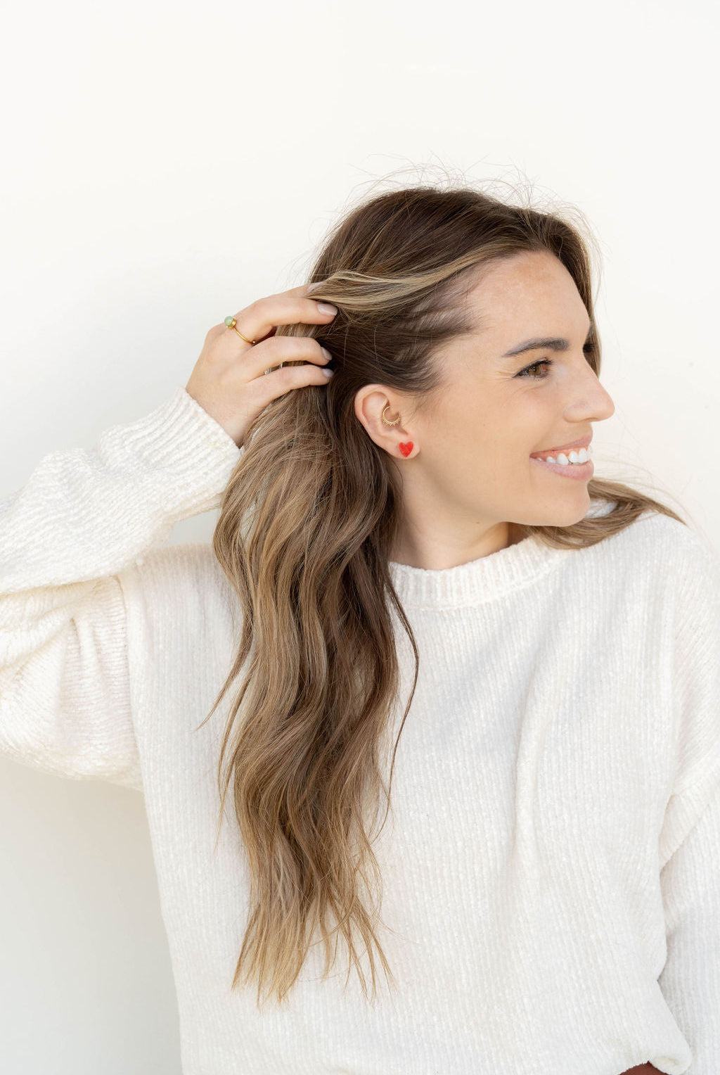 Shop Hand Drawn Heart Studs- Red- at Ruby Joy Boutique, a Women's Clothing Store in Pickerington, Ohio