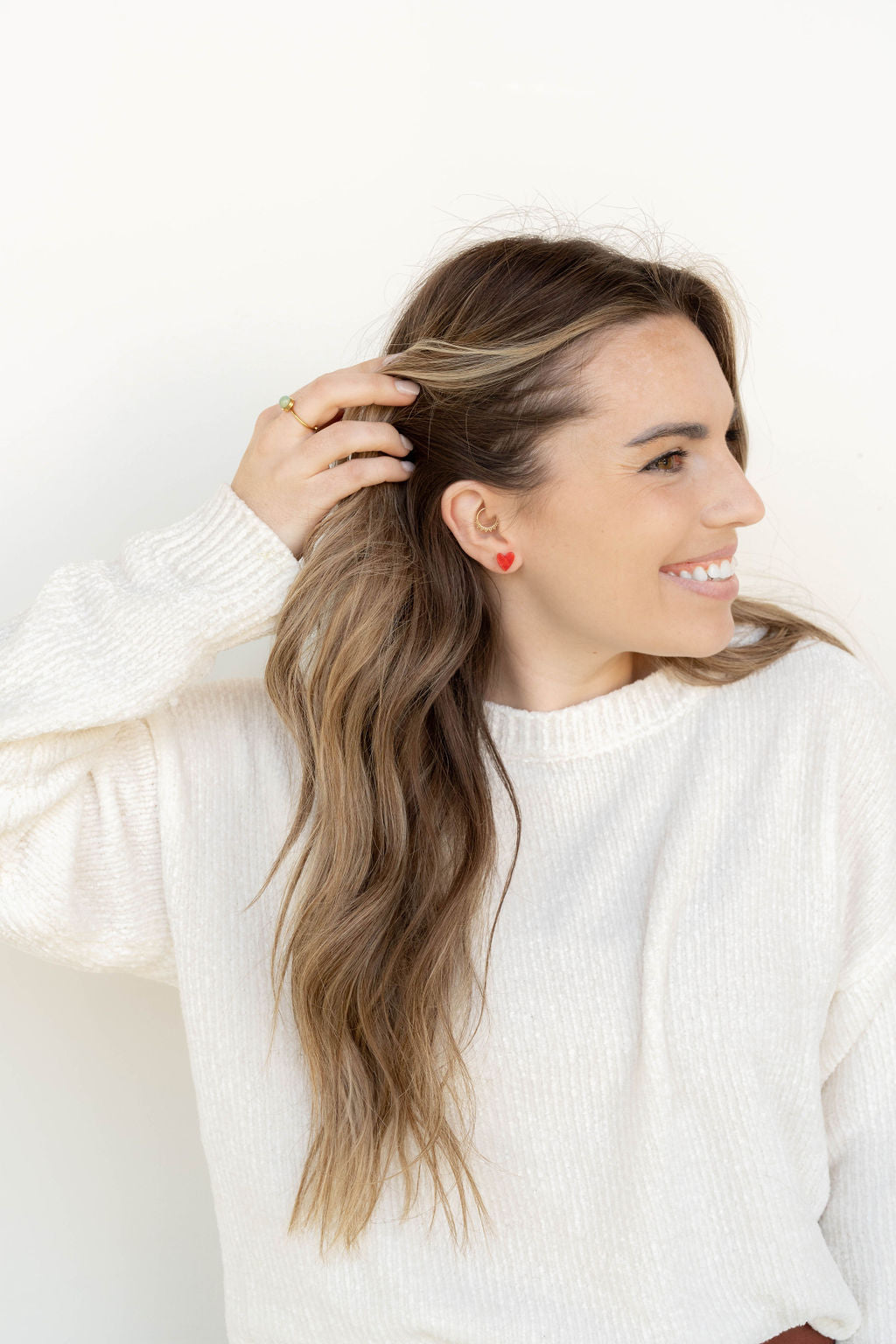 Shop Hand Drawn Heart Studs- Red- at Ruby Joy Boutique, a Women's Clothing Store in Pickerington, Ohio