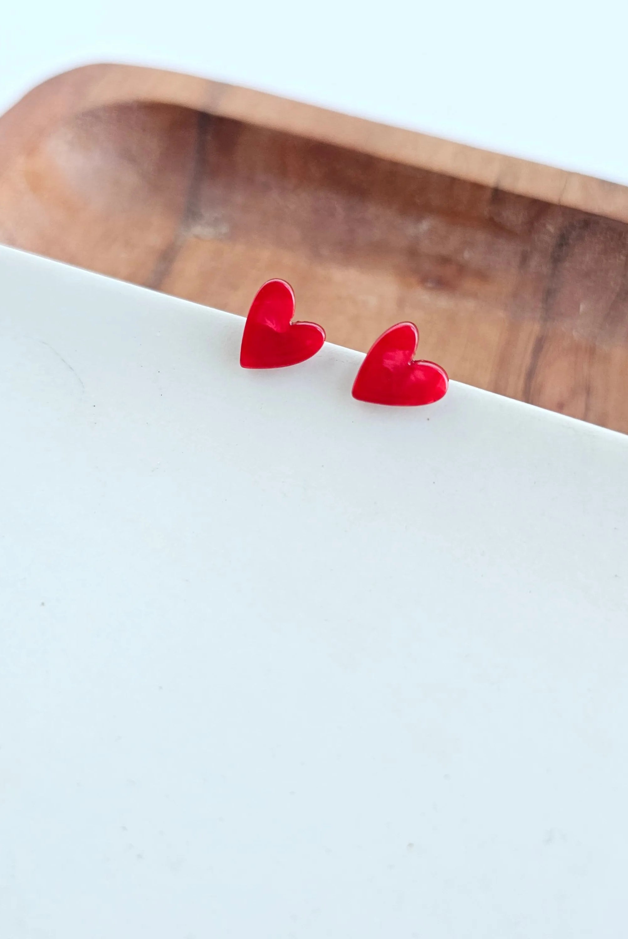 Shop Hand Drawn Heart Studs- Red- at Ruby Joy Boutique, a Women's Clothing Store in Pickerington, Ohio