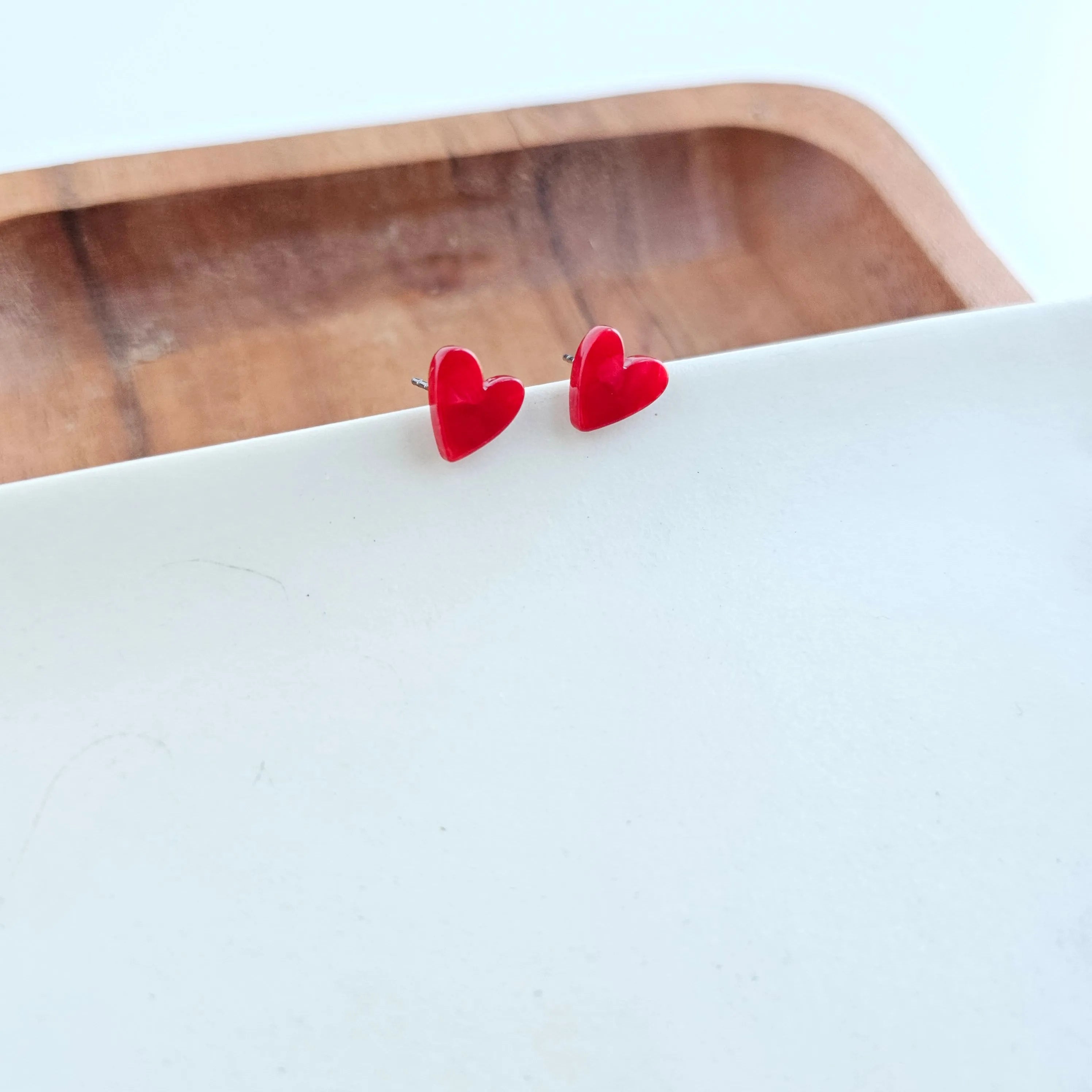 Shop Hand Drawn Heart Studs- Red- at Ruby Joy Boutique, a Women's Clothing Store in Pickerington, Ohio
