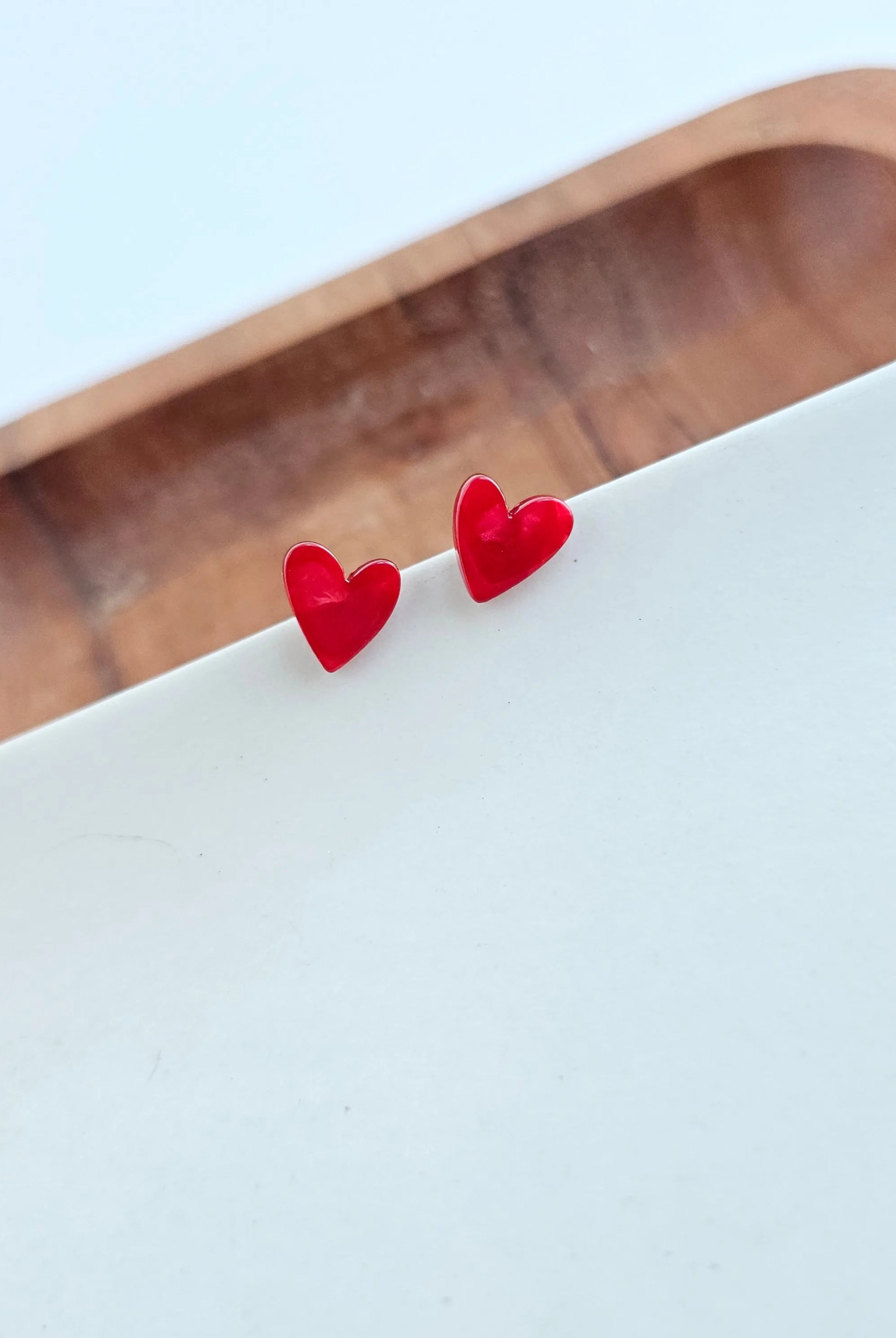 Shop Hand Drawn Heart Studs- Red- at Ruby Joy Boutique, a Women's Clothing Store in Pickerington, Ohio