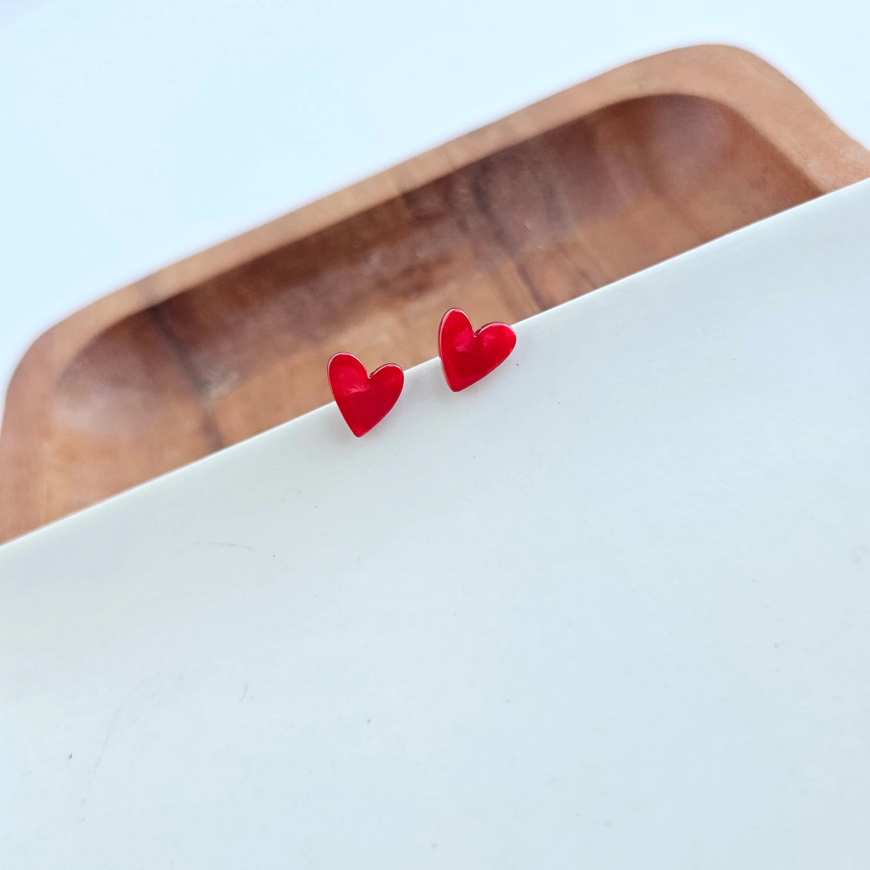 Shop Hand Drawn Heart Studs- Red- at Ruby Joy Boutique, a Women's Clothing Store in Pickerington, Ohio