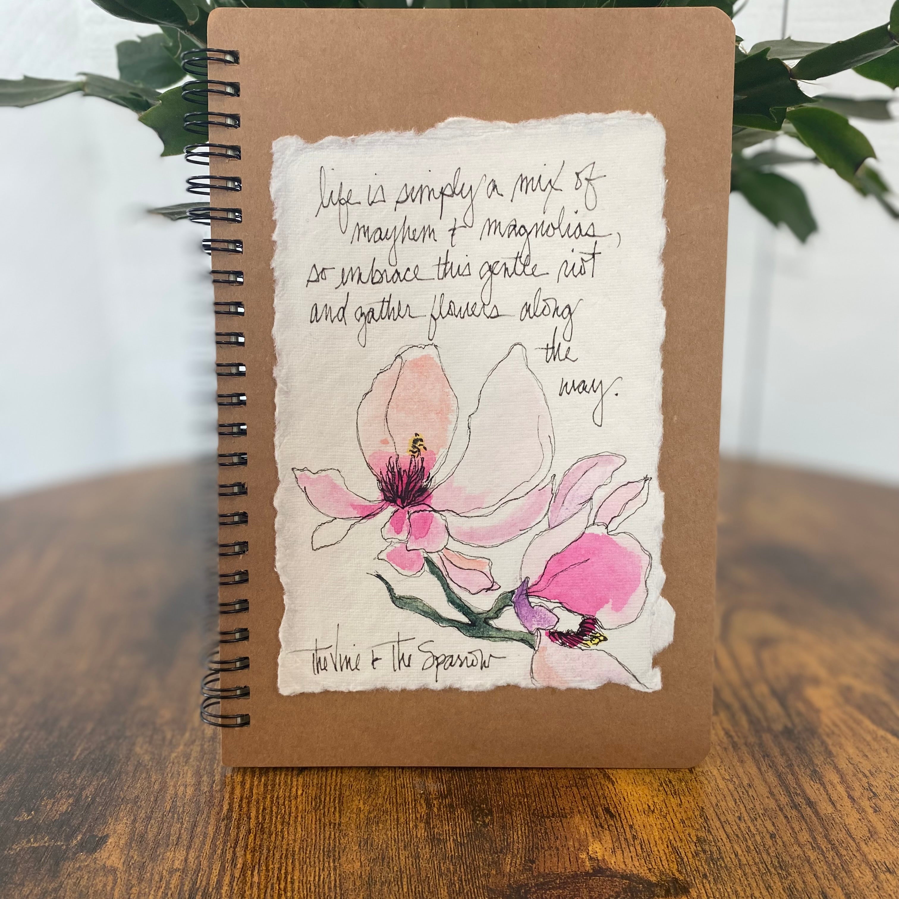 Shop Hand-Painted Watercolor Journal | Spiral Notebook-Gather Flowers Along The Way at Ruby Joy Boutique, a Women's Clothing Store in Pickerington, Ohio
