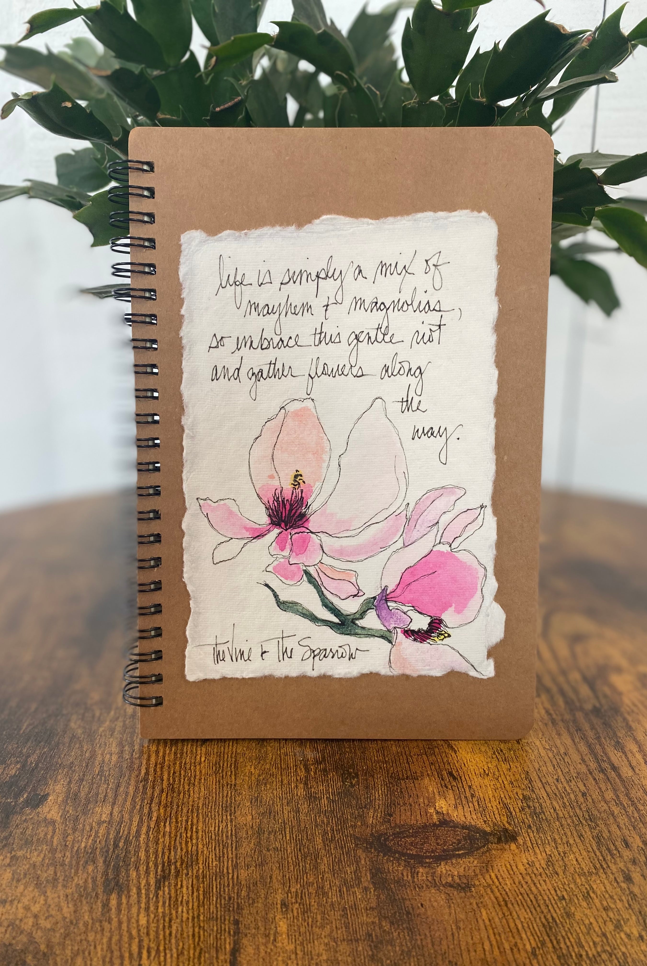 Shop Hand-Painted Watercolor Journal | Spiral Notebook-Gather Flowers Along The Way at Ruby Joy Boutique, a Women's Clothing Store in Pickerington, Ohio