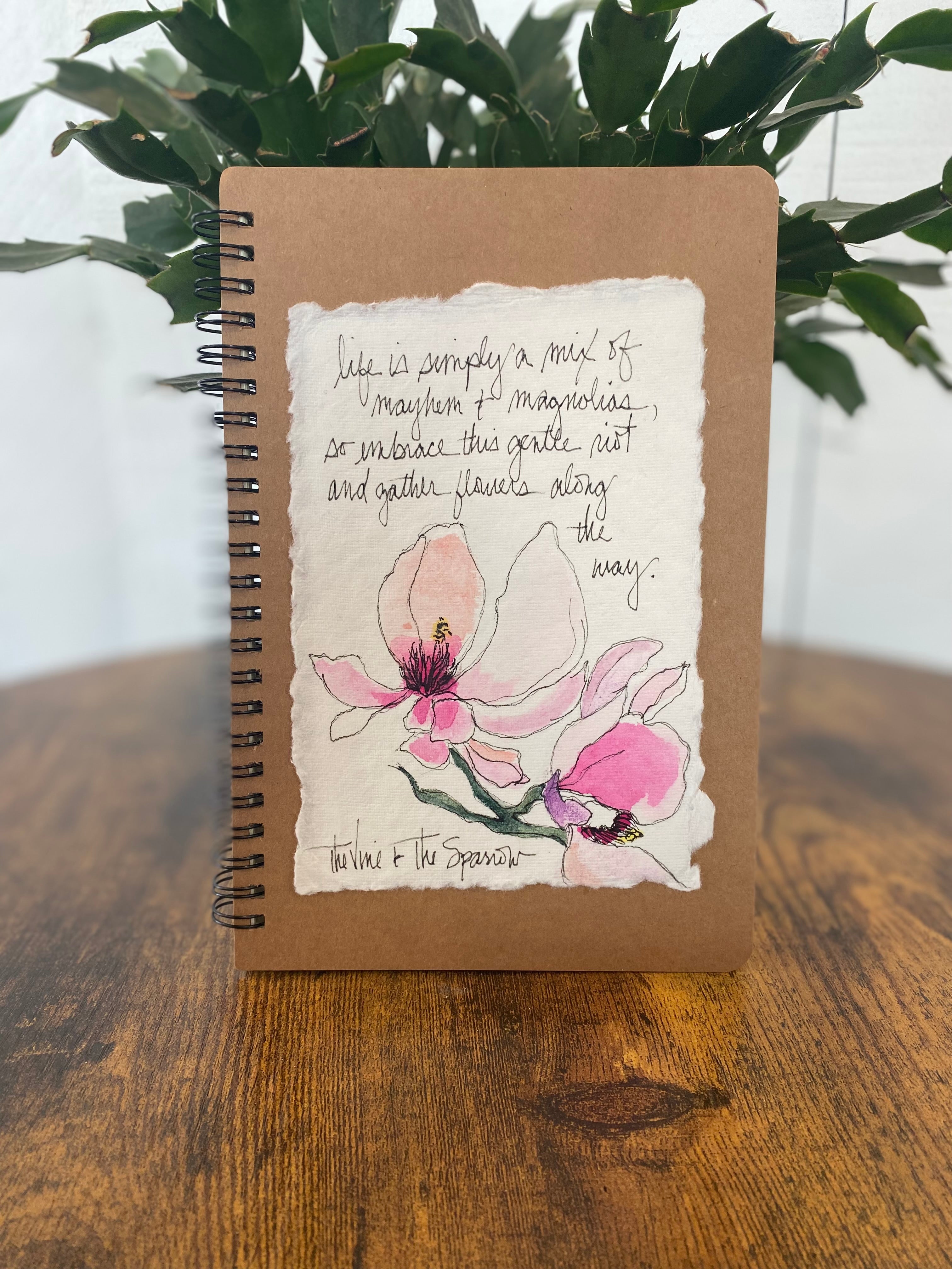 Shop Hand-Painted Watercolor Journal | Spiral Notebook-Gather Flowers Along The Way at Ruby Joy Boutique, a Women's Clothing Store in Pickerington, Ohio