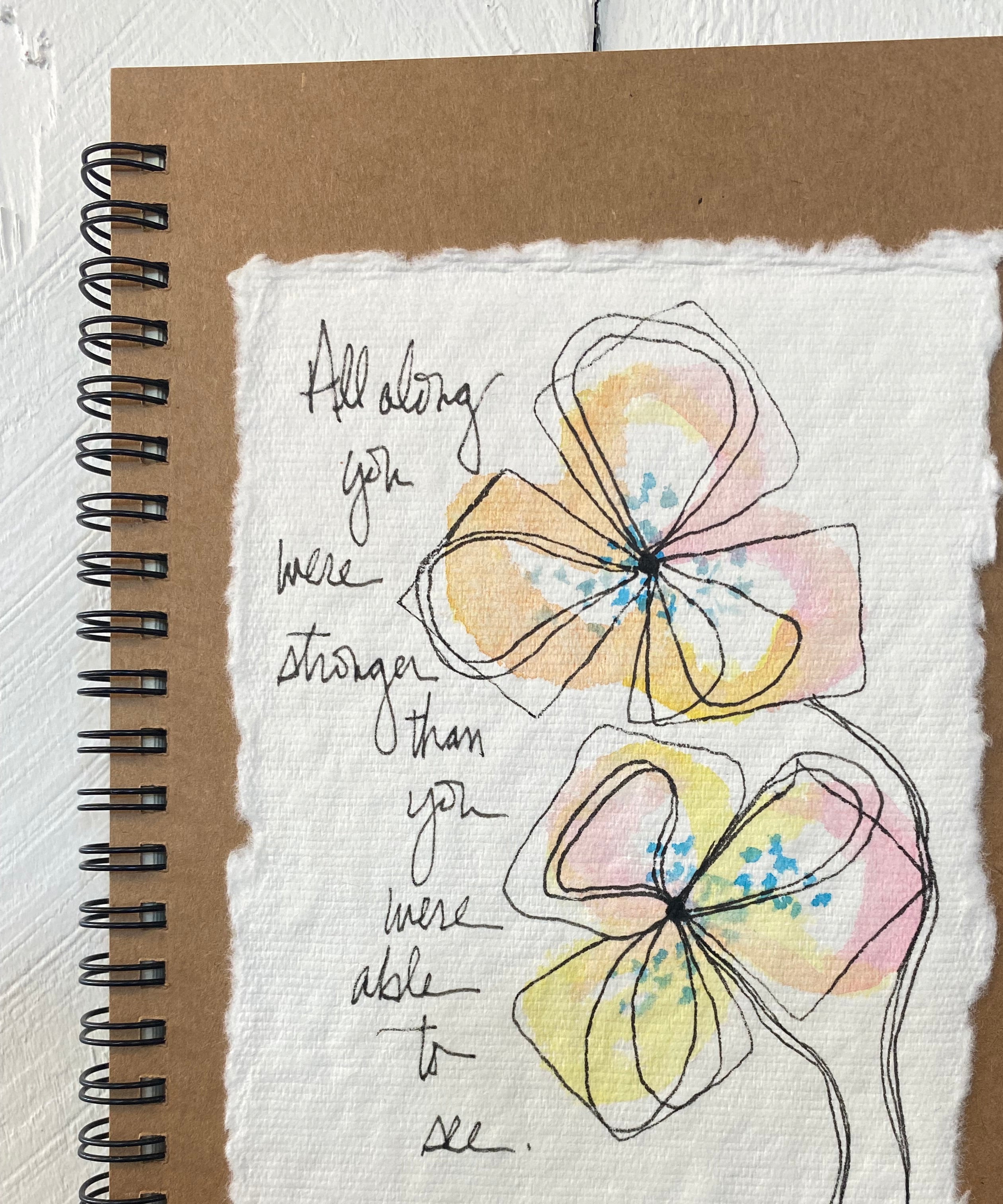 Shop Hand-Painted Watercolor Journal | Spiral Notebook-All Along You Were Stronger at Ruby Joy Boutique, a Women's Clothing Store in Pickerington, Ohio