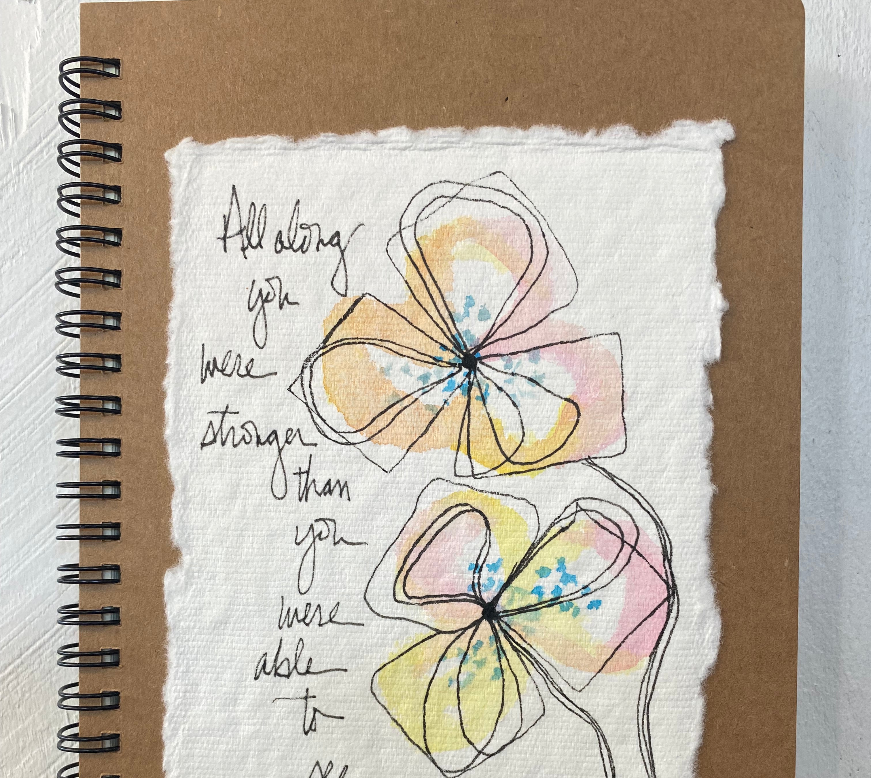 Shop Hand-Painted Watercolor Journal | Spiral Notebook-All Along You Were Stronger at Ruby Joy Boutique, a Women's Clothing Store in Pickerington, Ohio