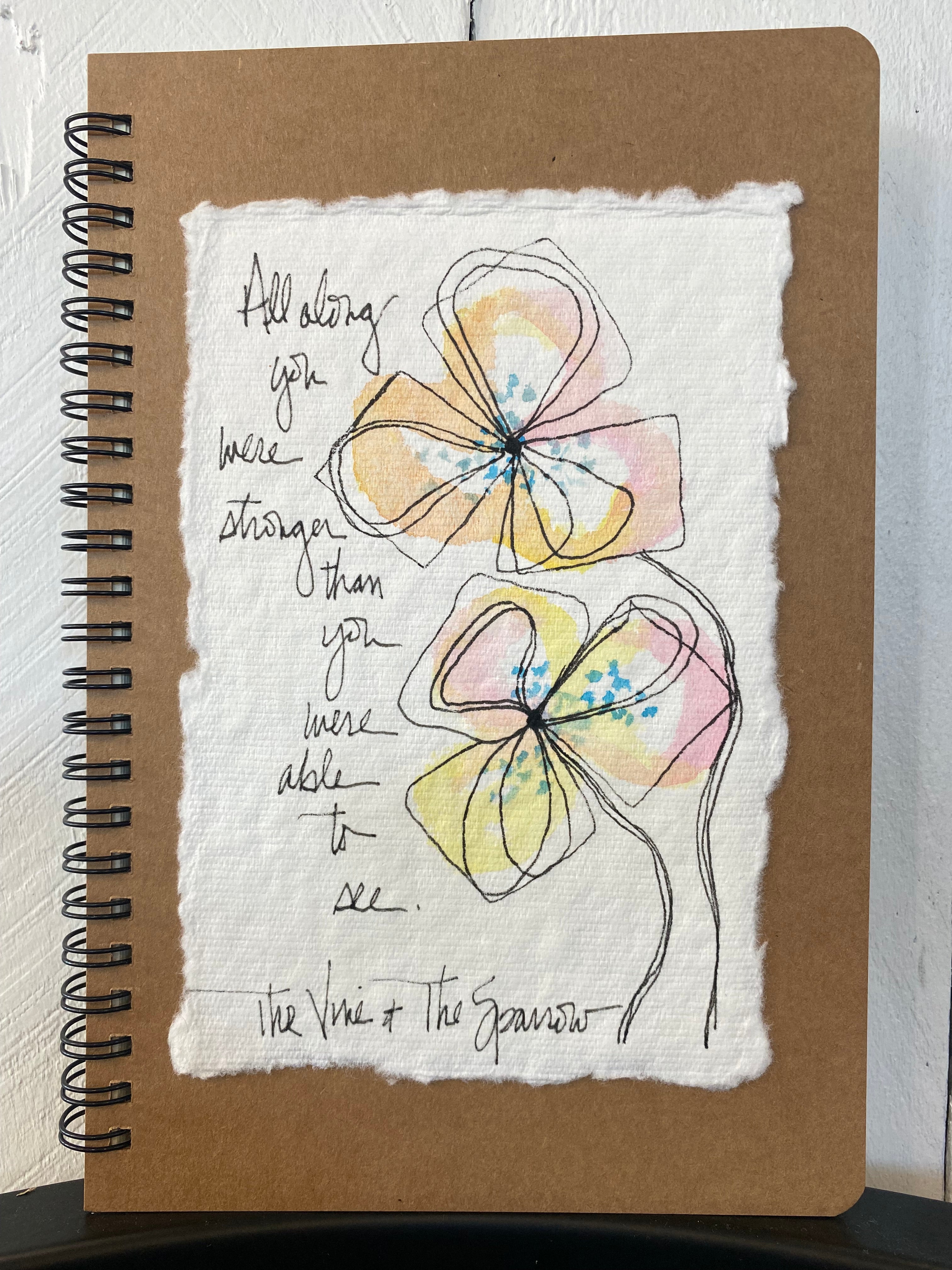 Shop Hand-Painted Watercolor Journal | Spiral Notebook-All Along You Were Stronger at Ruby Joy Boutique, a Women's Clothing Store in Pickerington, Ohio