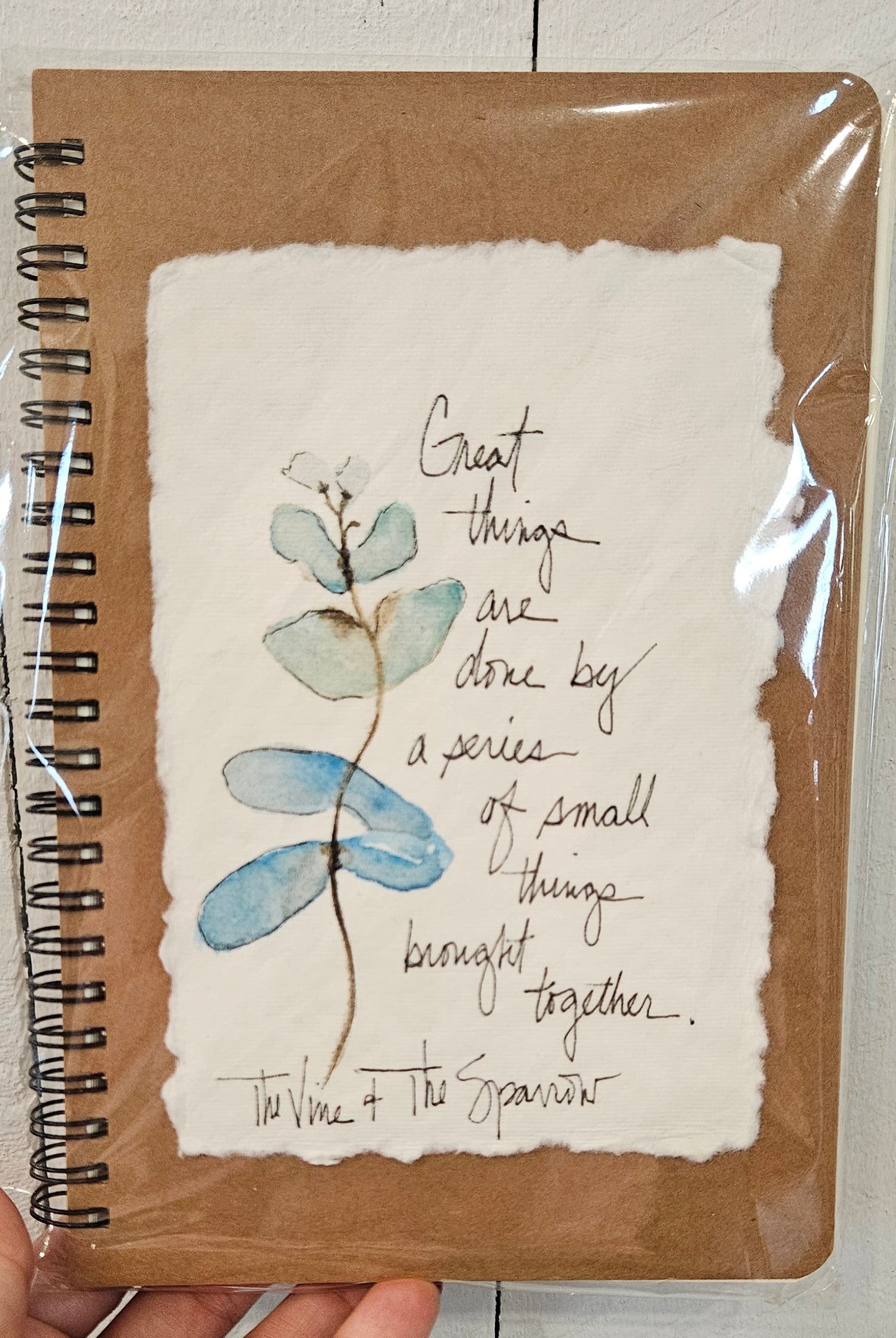 Shop Hand-Painted Watercolor Journal | Spiral Notebook-Great Things Are Done by a Series of Small Things at Ruby Joy Boutique, a Women's Clothing Store in Pickerington, Ohio
