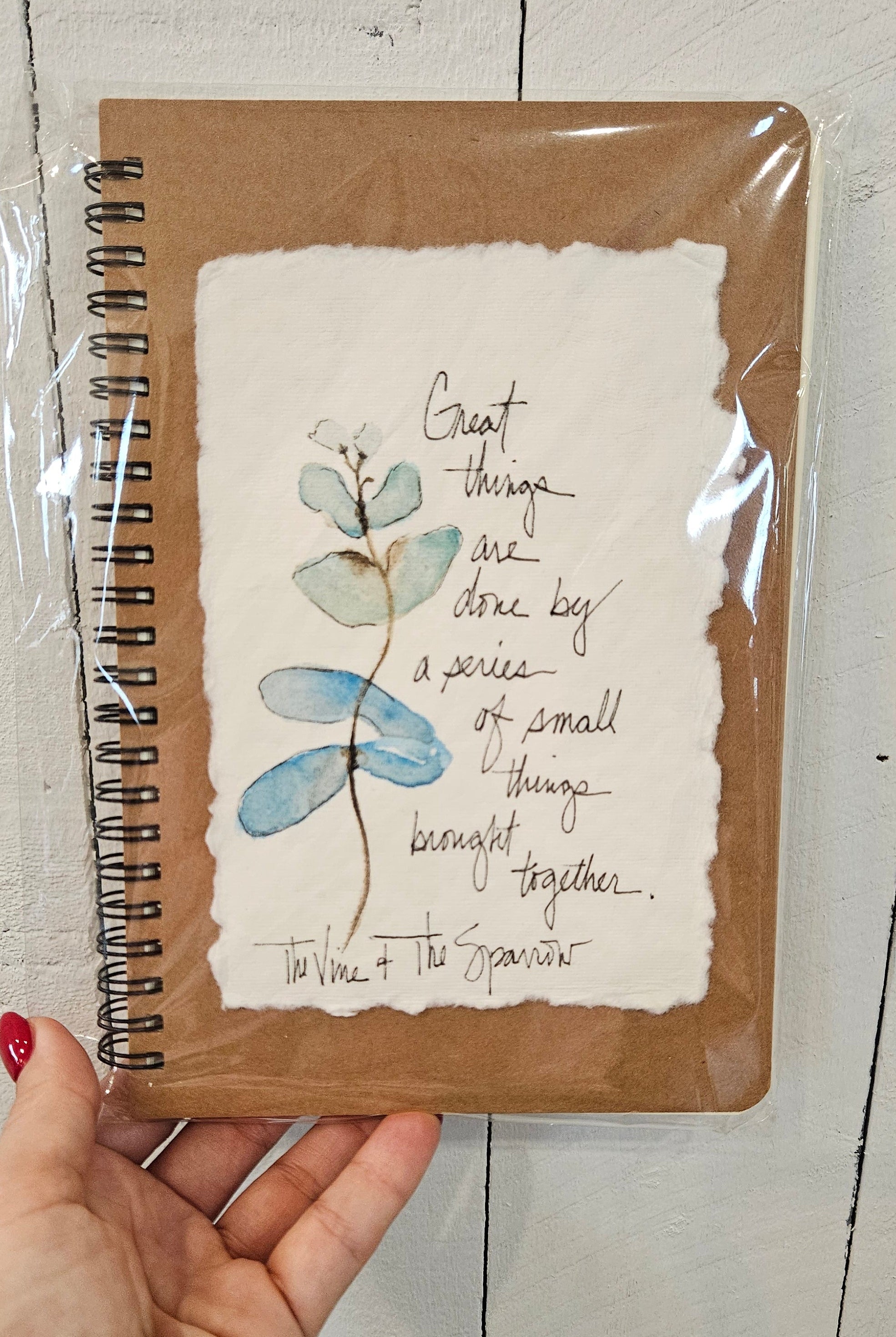 Shop Hand-Painted Watercolor Journal | Spiral Notebook-Great Things Are Done by a Series of Small Things at Ruby Joy Boutique, a Women's Clothing Store in Pickerington, Ohio