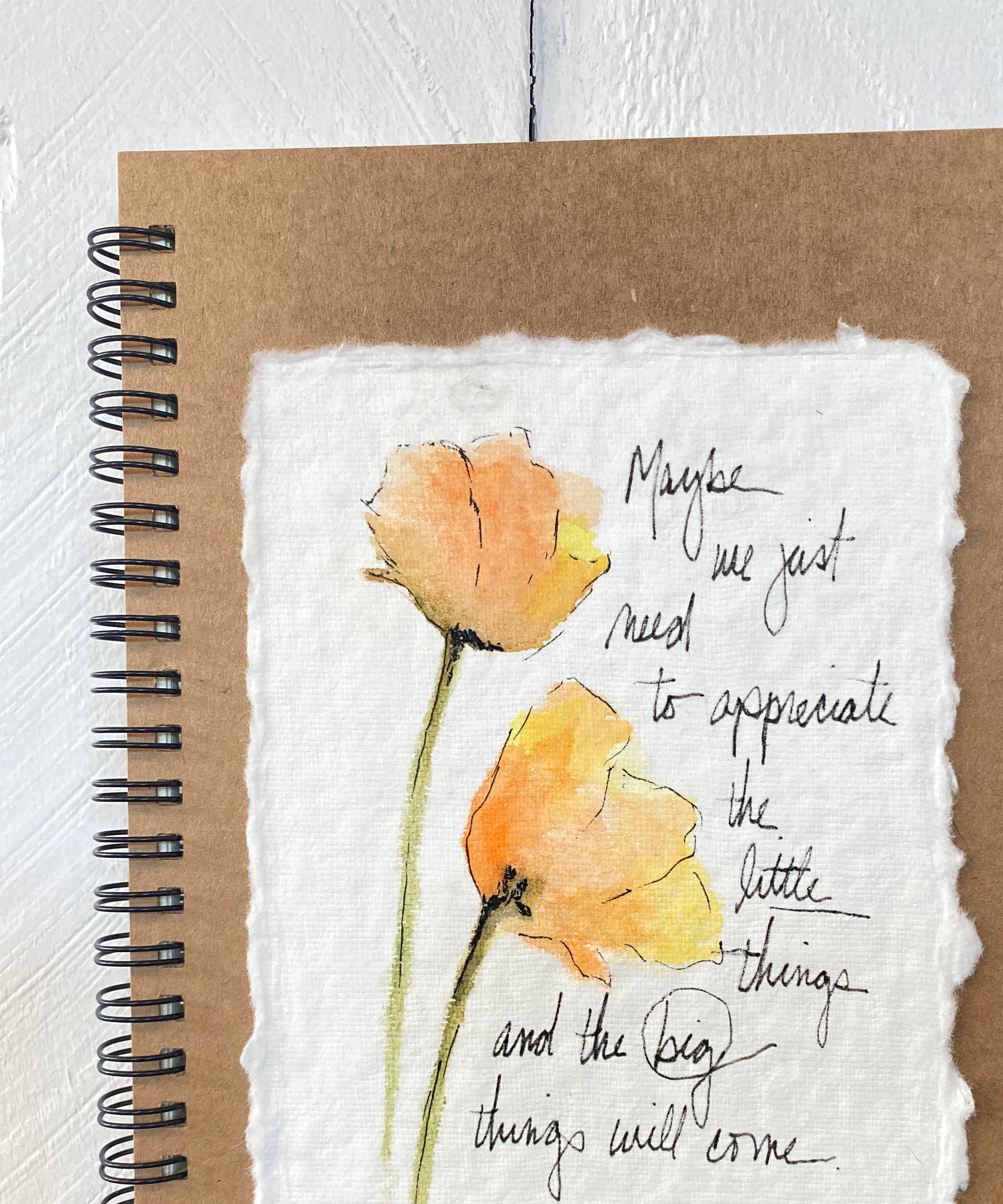 Shop Hand-Painted Watercolor Journal | Spiral Notebook-Appreciate The Little Things at Ruby Joy Boutique, a Women's Clothing Store in Pickerington, Ohio