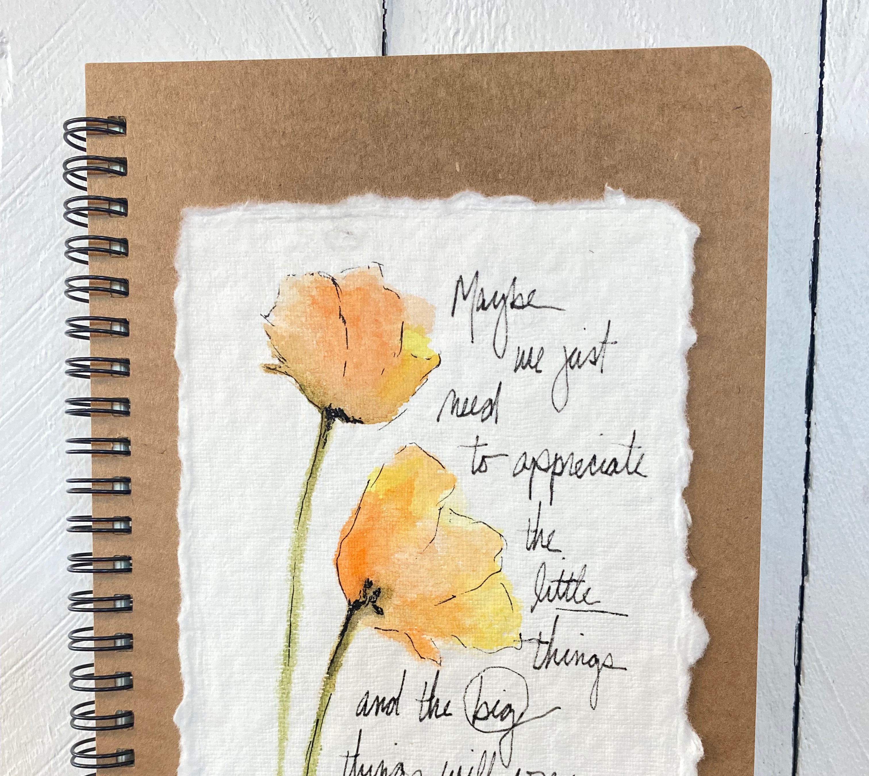 Shop Hand-Painted Watercolor Journal | Spiral Notebook-Appreciate The Little Things at Ruby Joy Boutique, a Women's Clothing Store in Pickerington, Ohio