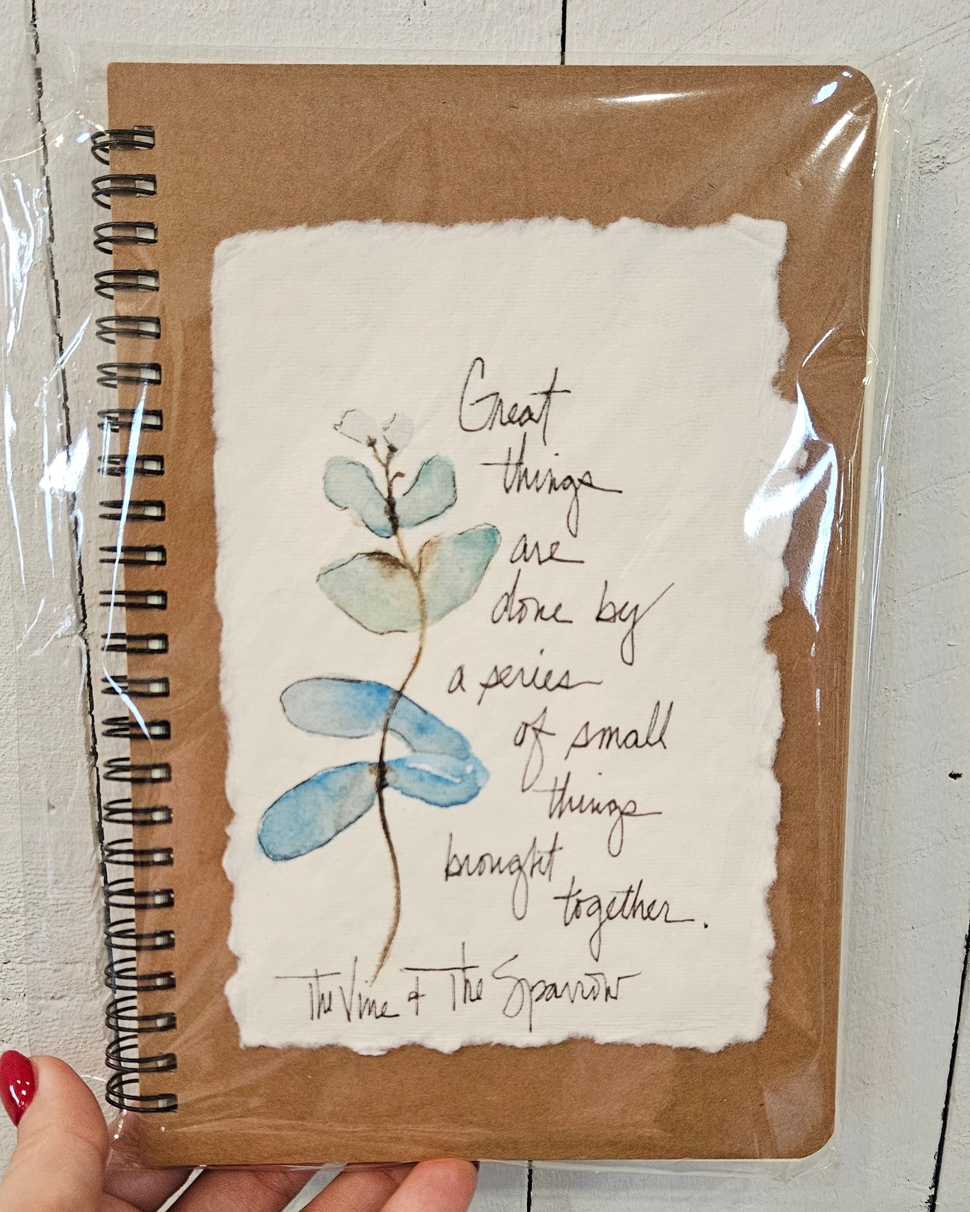 Shop Hand-Painted Watercolor Journal | Spiral Notebook-Great Things Are Done by a Series of Small Things at Ruby Joy Boutique, a Women's Clothing Store in Pickerington, Ohio