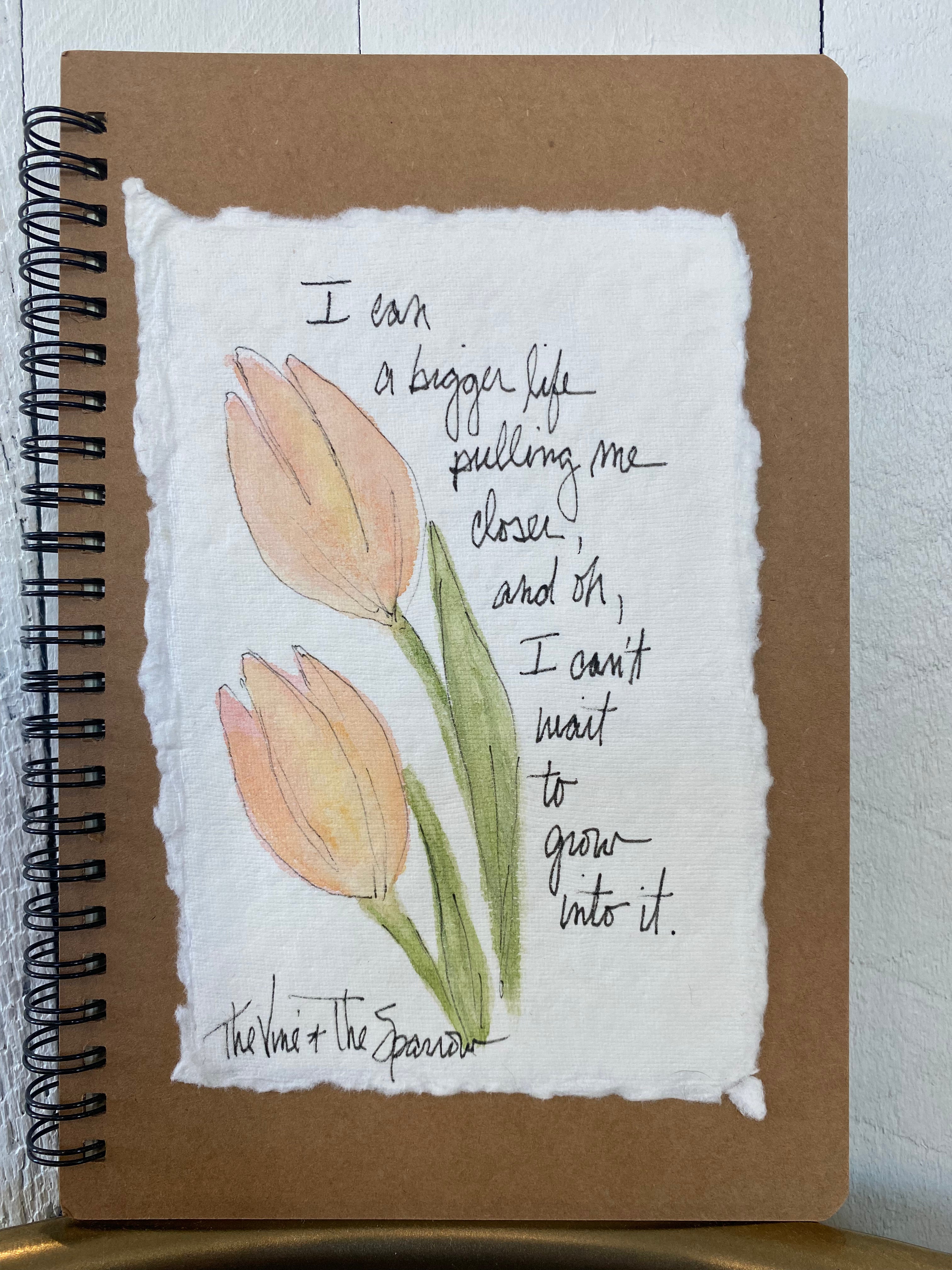 Shop Hand-Painted Watercolor Journal | Spiral Notebook-I Earn a Bigger Life at Ruby Joy Boutique, a Women's Clothing Store in Pickerington, Ohio