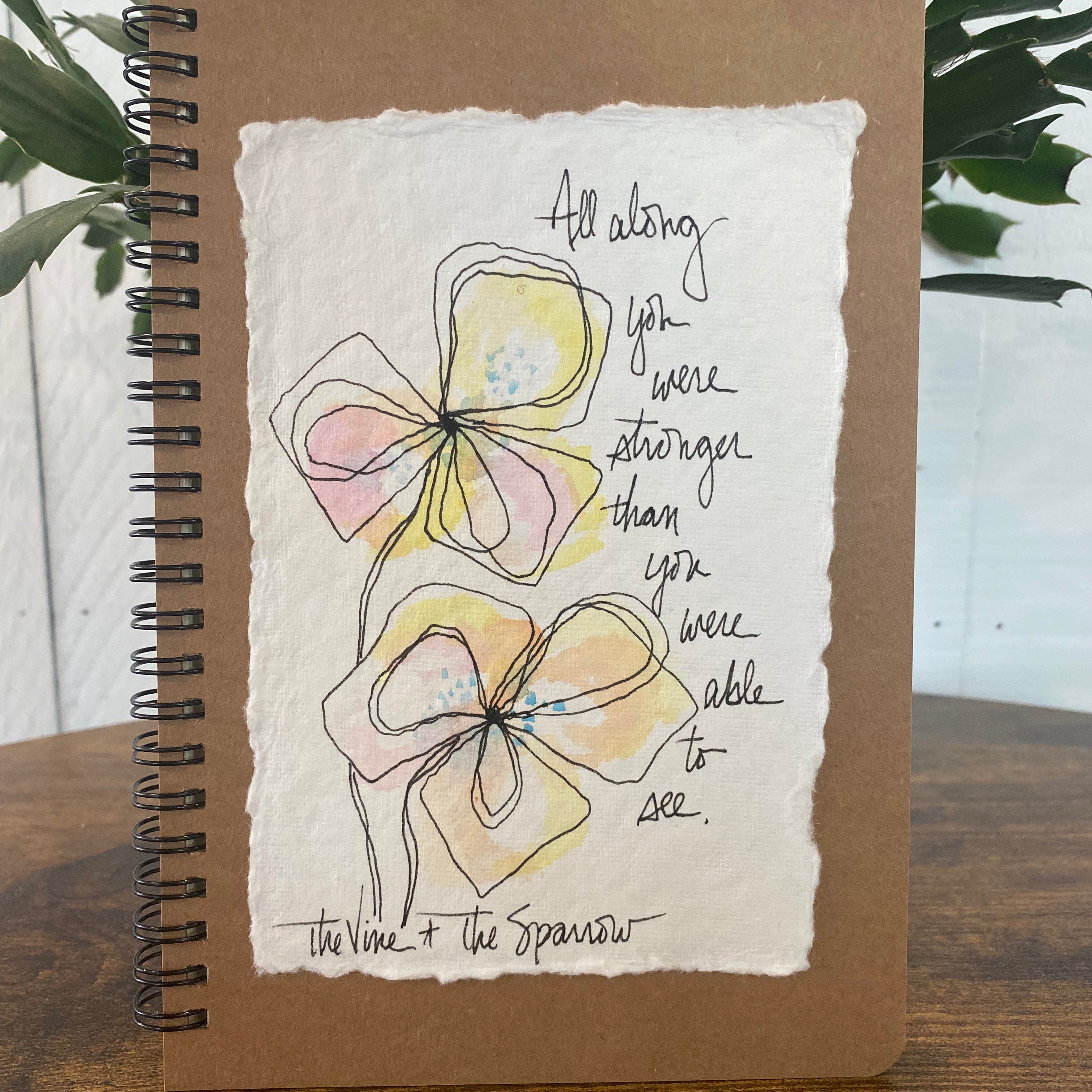 Shop Hand-Painted Watercolor Journal | Spiral Notebook-All Along You Were Stronger at Ruby Joy Boutique, a Women's Clothing Store in Pickerington, Ohio