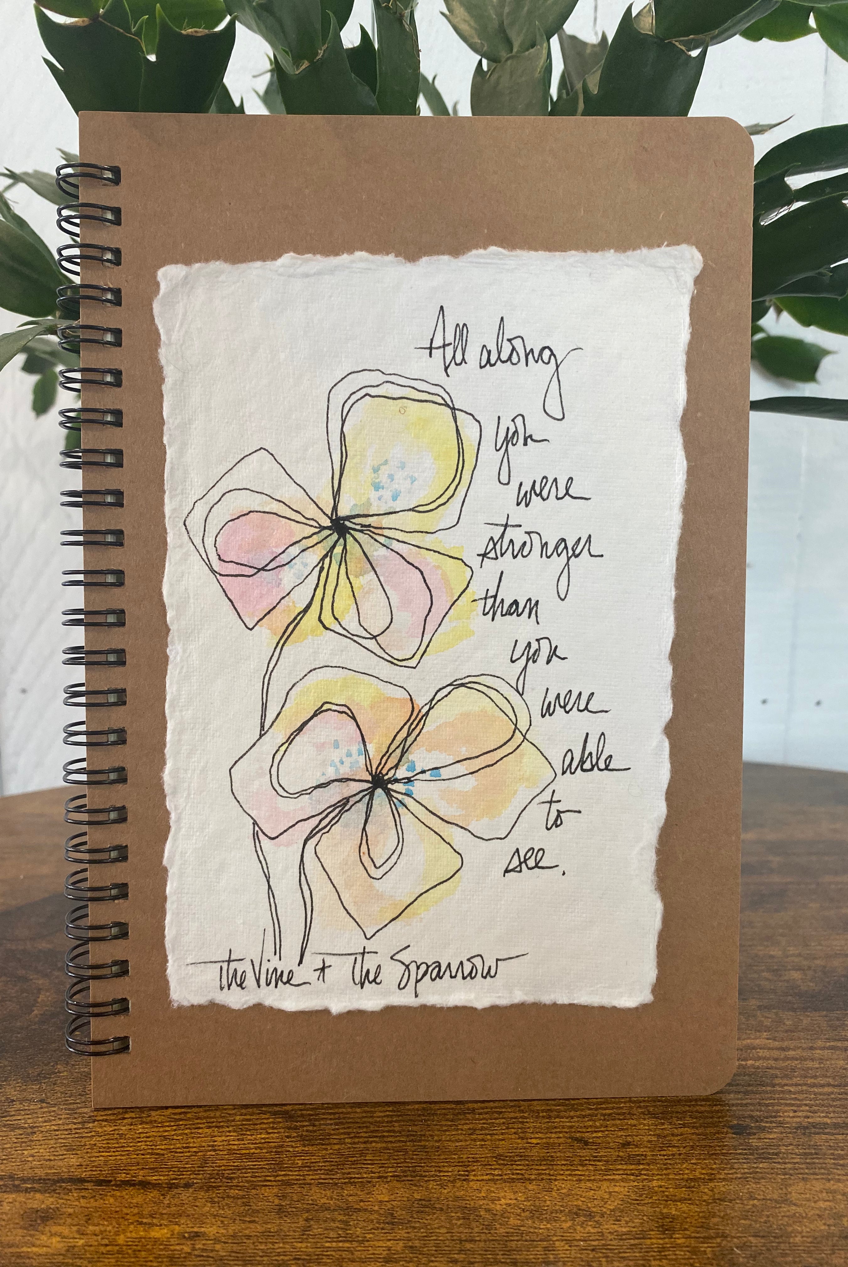 Shop Hand-Painted Watercolor Journal | Spiral Notebook-All Along You Were Stronger at Ruby Joy Boutique, a Women's Clothing Store in Pickerington, Ohio