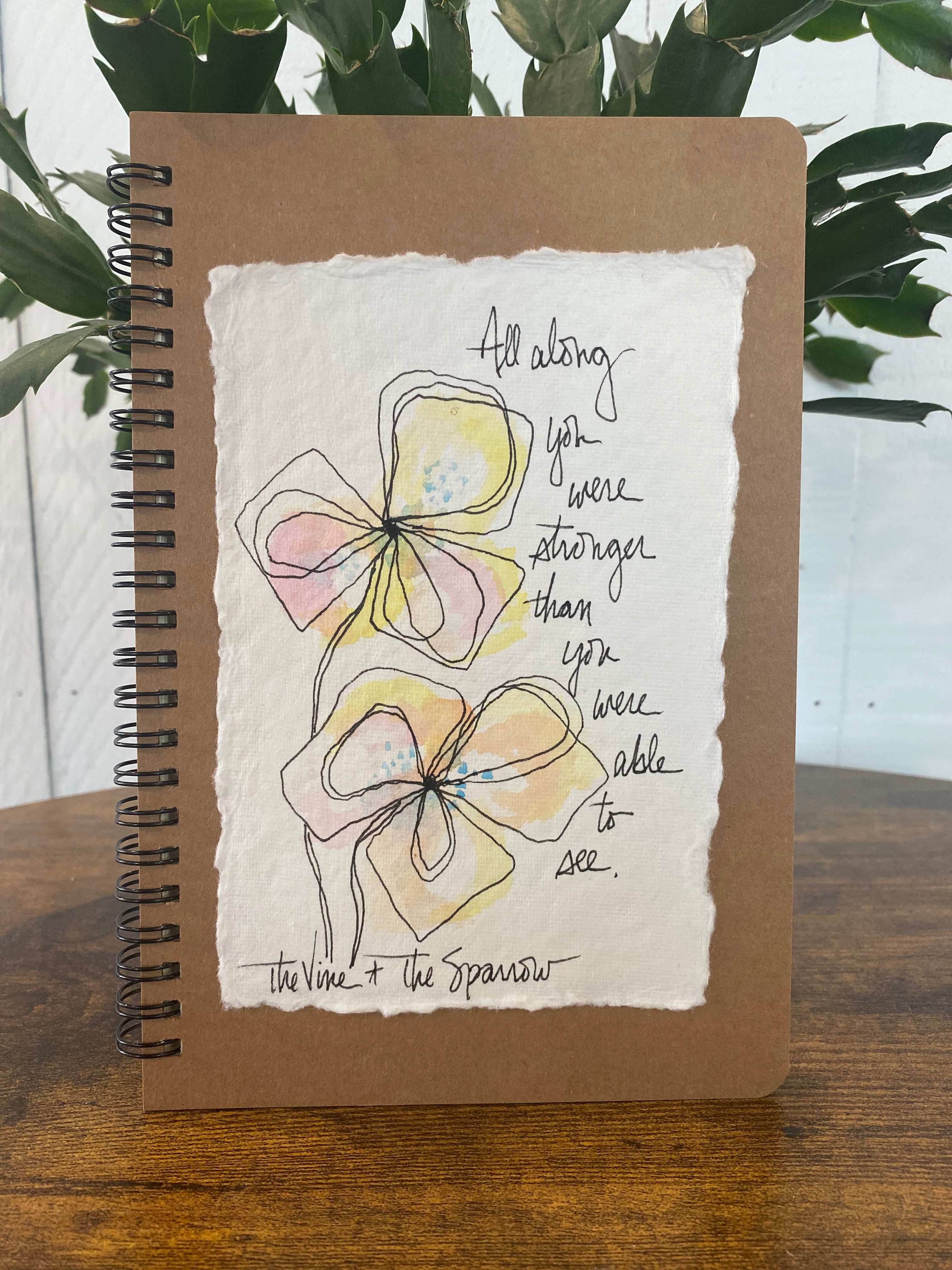 Shop Hand-Painted Watercolor Journal | Spiral Notebook-All Along You Were Stronger at Ruby Joy Boutique, a Women's Clothing Store in Pickerington, Ohio