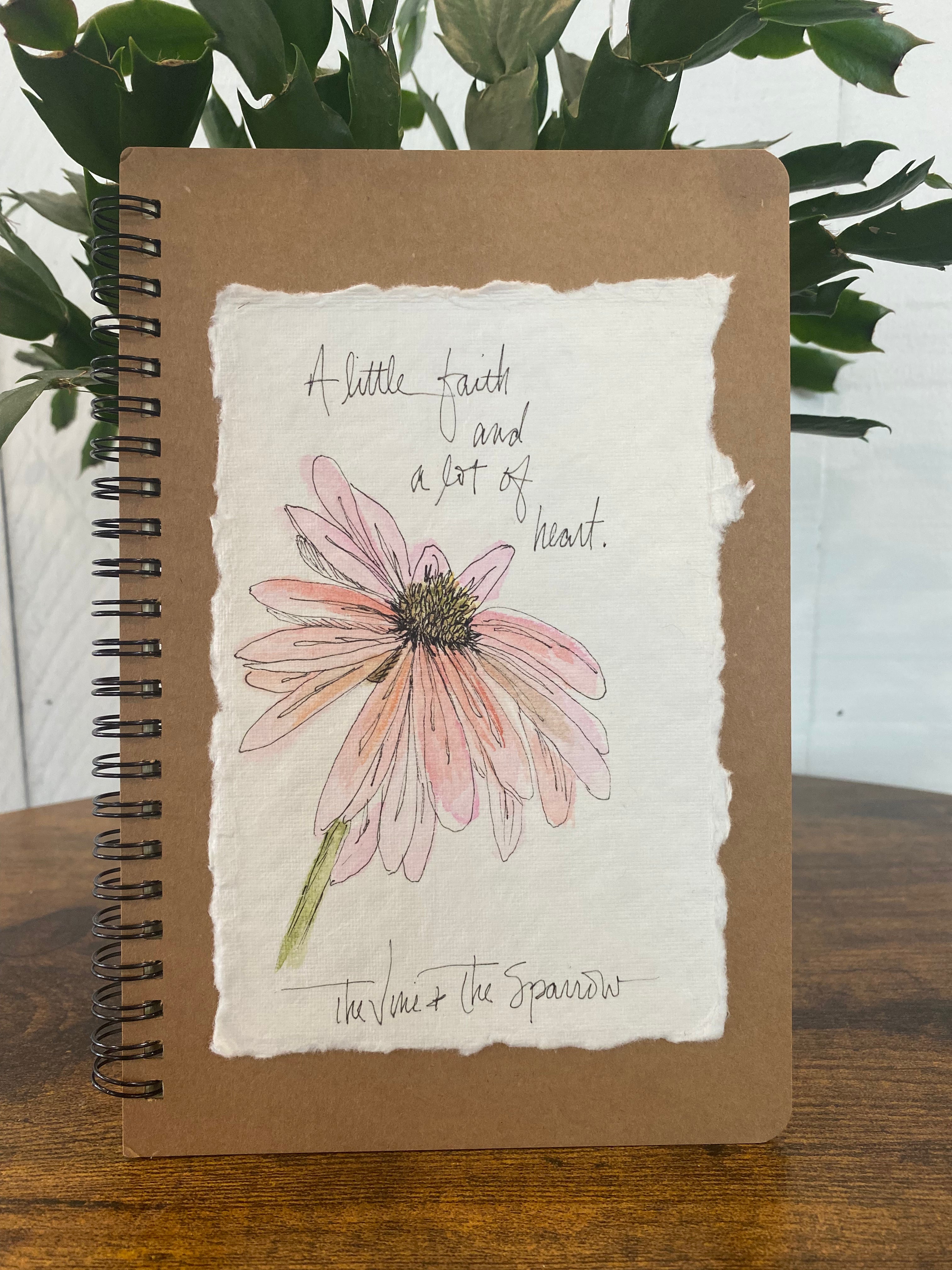 Shop Hand-Painted Watercolor Journal | Spiral Notebook-A Little Faith at Ruby Joy Boutique, a Women's Clothing Store in Pickerington, Ohio