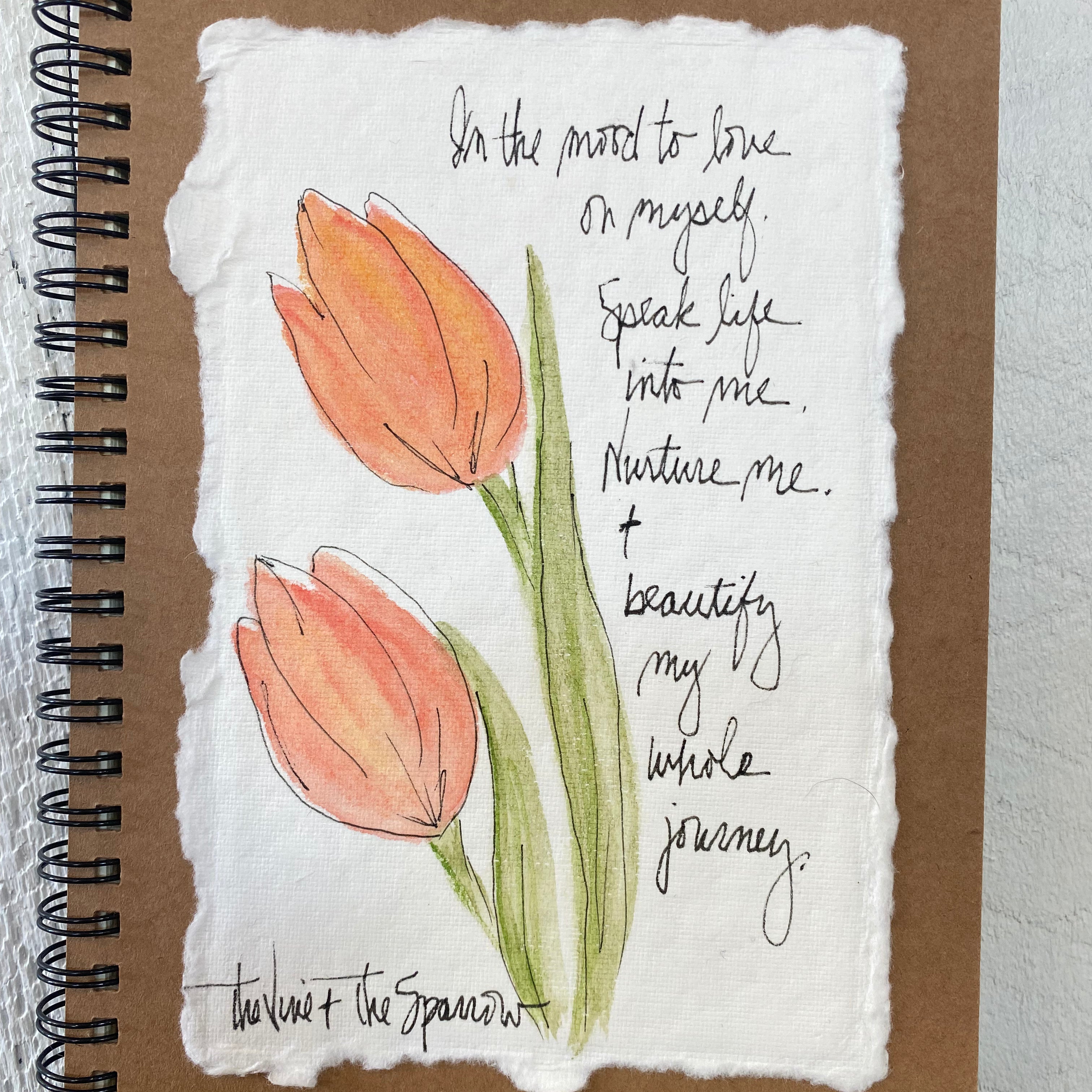 Shop Hand-Painted Watercolor Journal | Spiral Notebook-In The Mood to Love On Myself at Ruby Joy Boutique, a Women's Clothing Store in Pickerington, Ohio