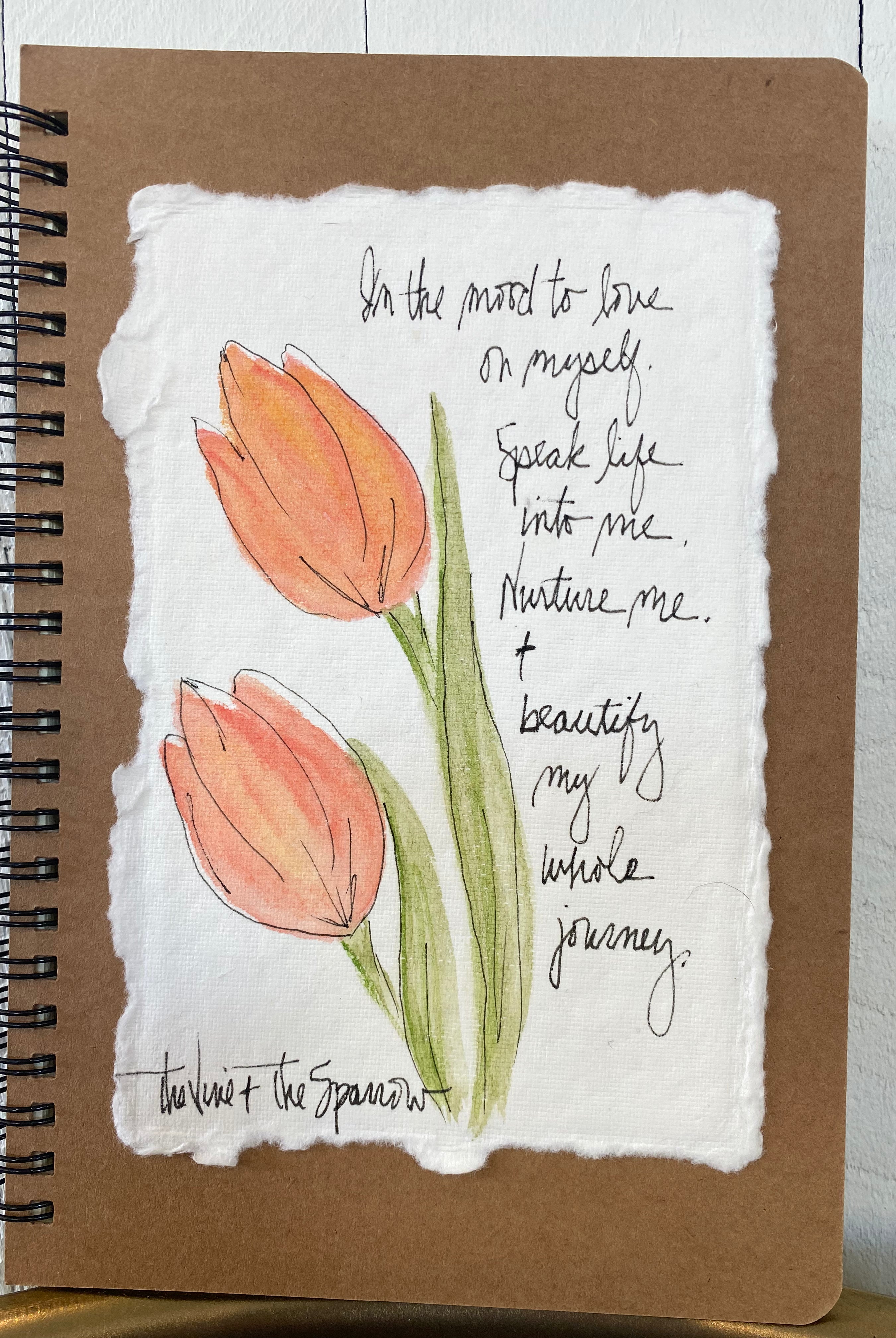 Shop Hand-Painted Watercolor Journal | Spiral Notebook-In The Mood to Love On Myself at Ruby Joy Boutique, a Women's Clothing Store in Pickerington, Ohio
