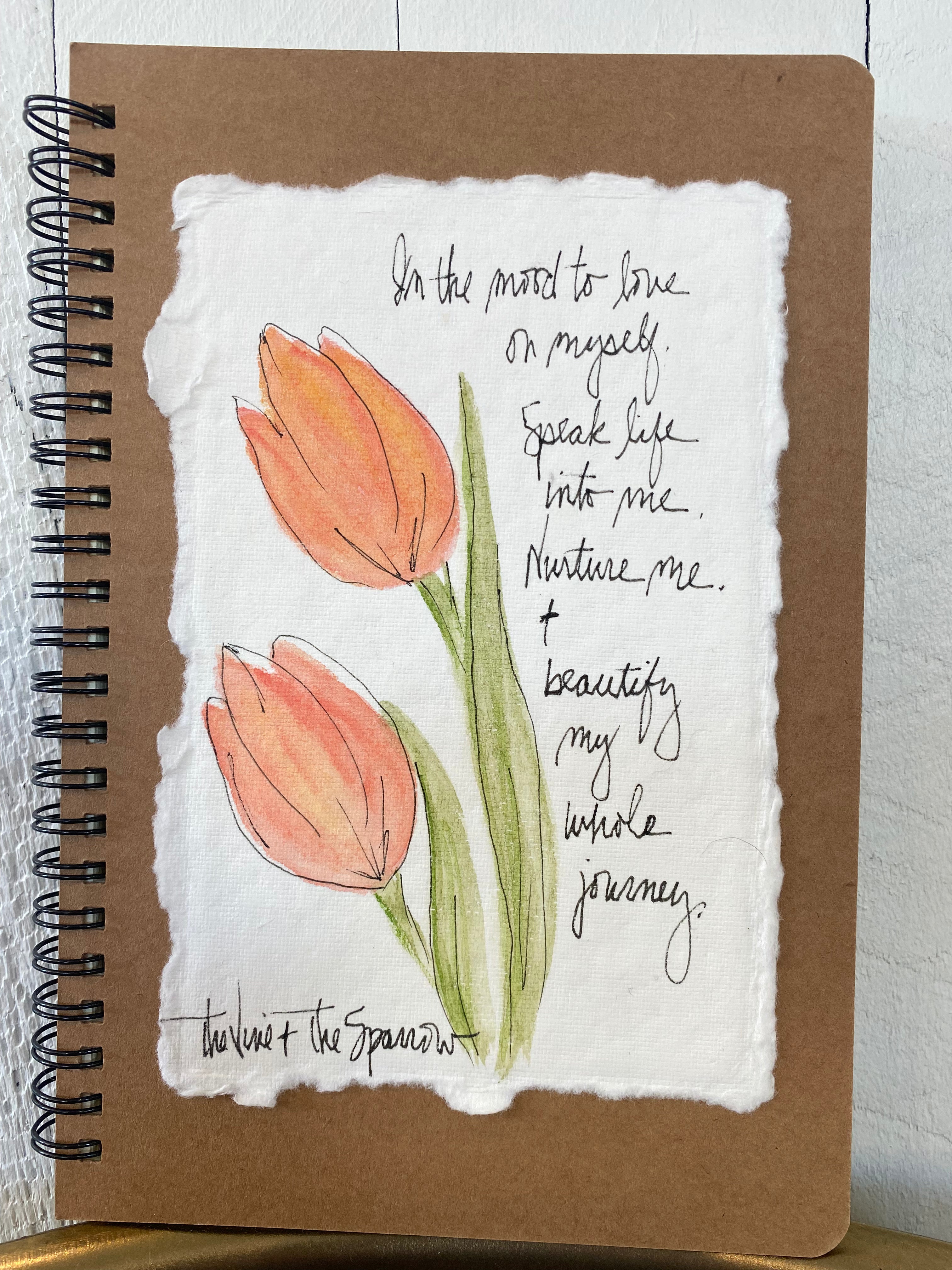 Shop Hand-Painted Watercolor Journal | Spiral Notebook-In The Mood to Love On Myself at Ruby Joy Boutique, a Women's Clothing Store in Pickerington, Ohio