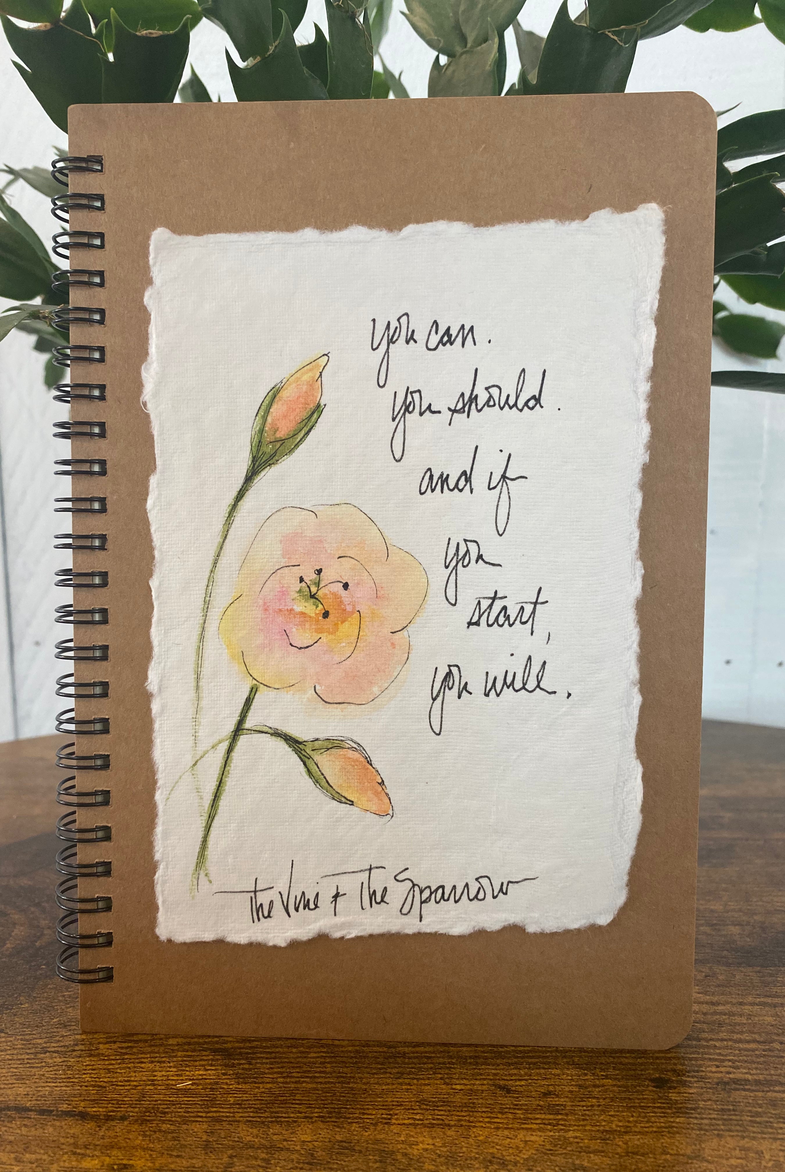 Shop Hand-Painted Watercolor Journal | Spiral Notebook-You Can. You Should. at Ruby Joy Boutique, a Women's Clothing Store in Pickerington, Ohio