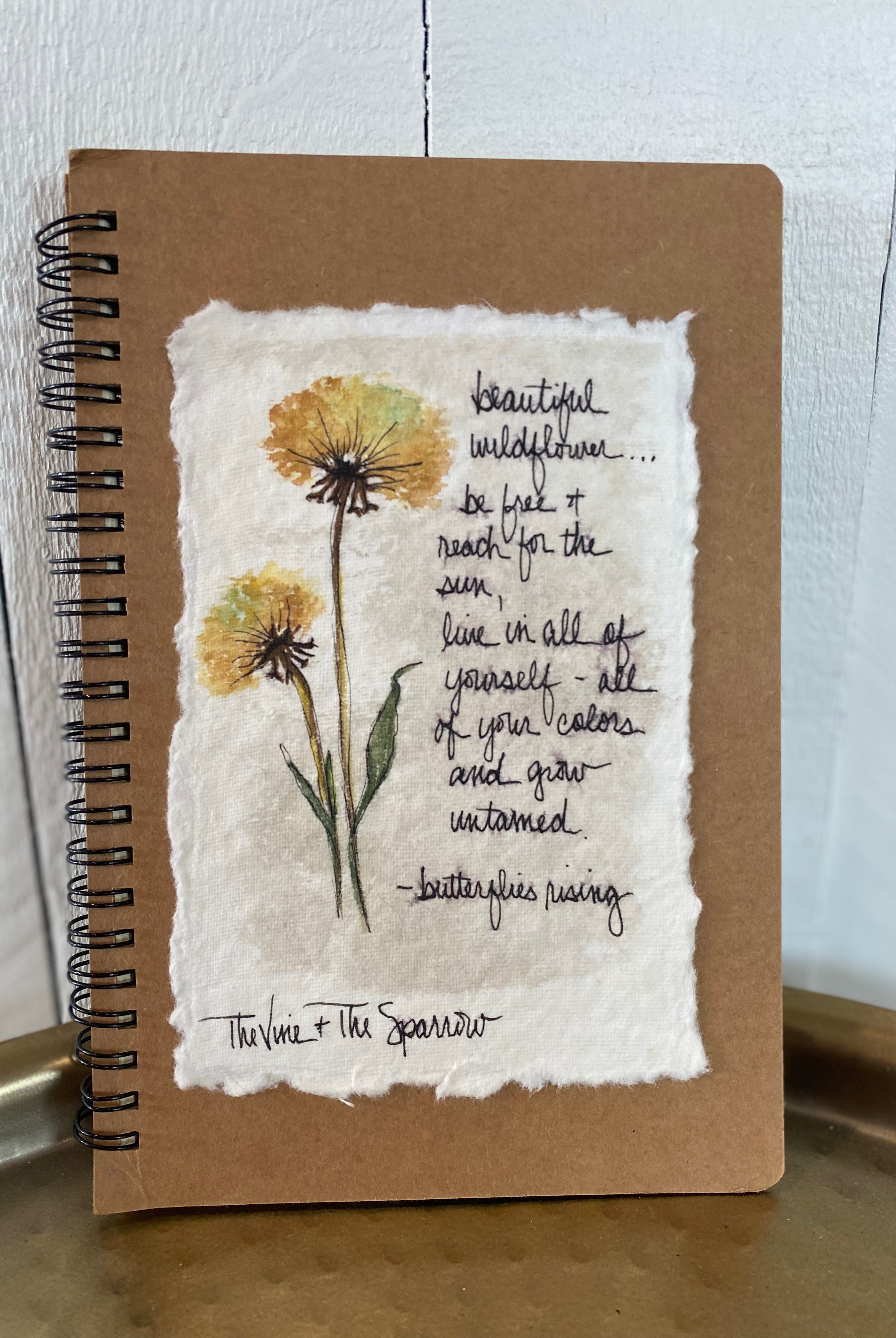 Shop Hand-Painted Watercolor Journal | Spiral Notebook-Beautiful Wildflower at Ruby Joy Boutique, a Women's Clothing Store in Pickerington, Ohio
