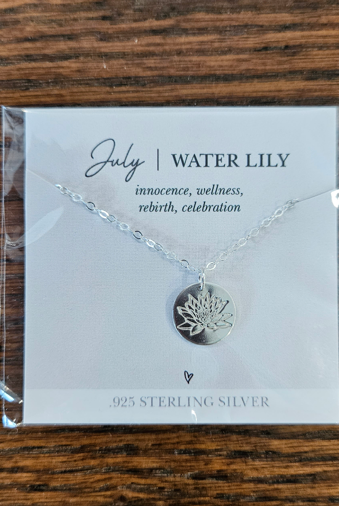 Shop Hand Stamped Birth Flower Necklaces-Necklaces at Ruby Joy Boutique, a Women's Clothing Store in Pickerington, Ohio
