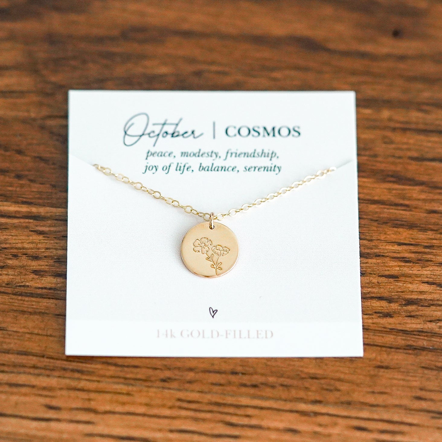 Shop Hand Stamped Birth Flower Necklaces-Necklaces at Ruby Joy Boutique, a Women's Clothing Store in Pickerington, Ohio
