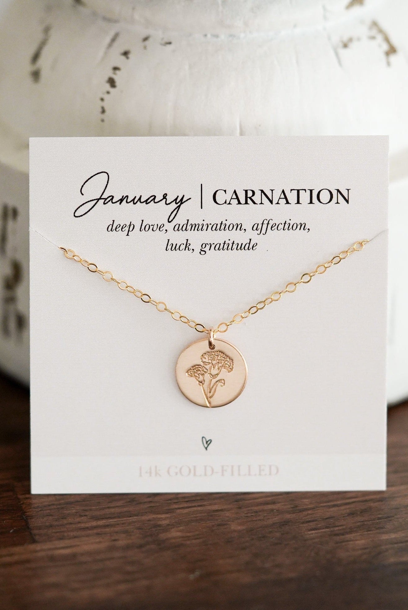 Shop Hand Stamped Birth Flower Necklaces-Necklaces at Ruby Joy Boutique, a Women's Clothing Store in Pickerington, Ohio