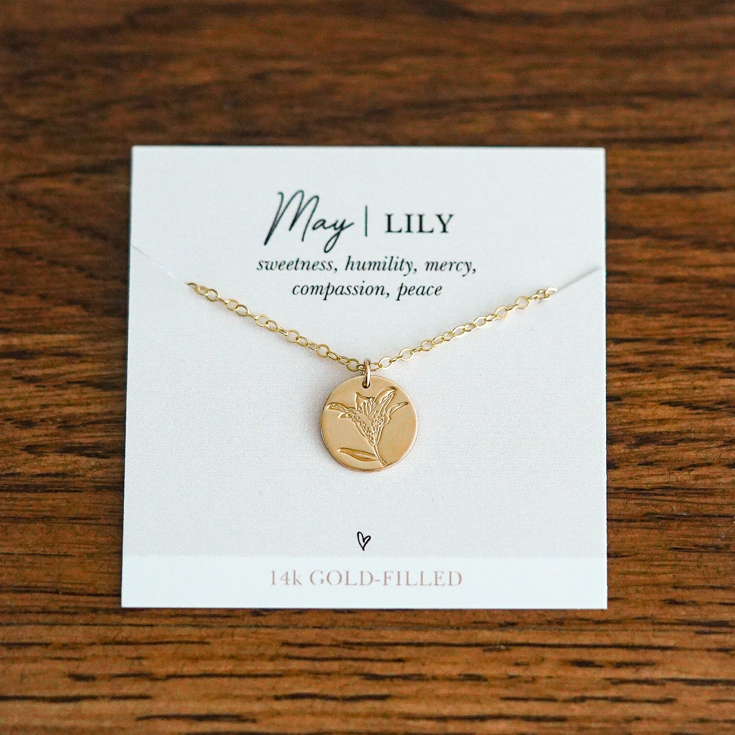 Shop Hand Stamped Birth Flower Necklaces-Necklaces at Ruby Joy Boutique, a Women's Clothing Store in Pickerington, Ohio