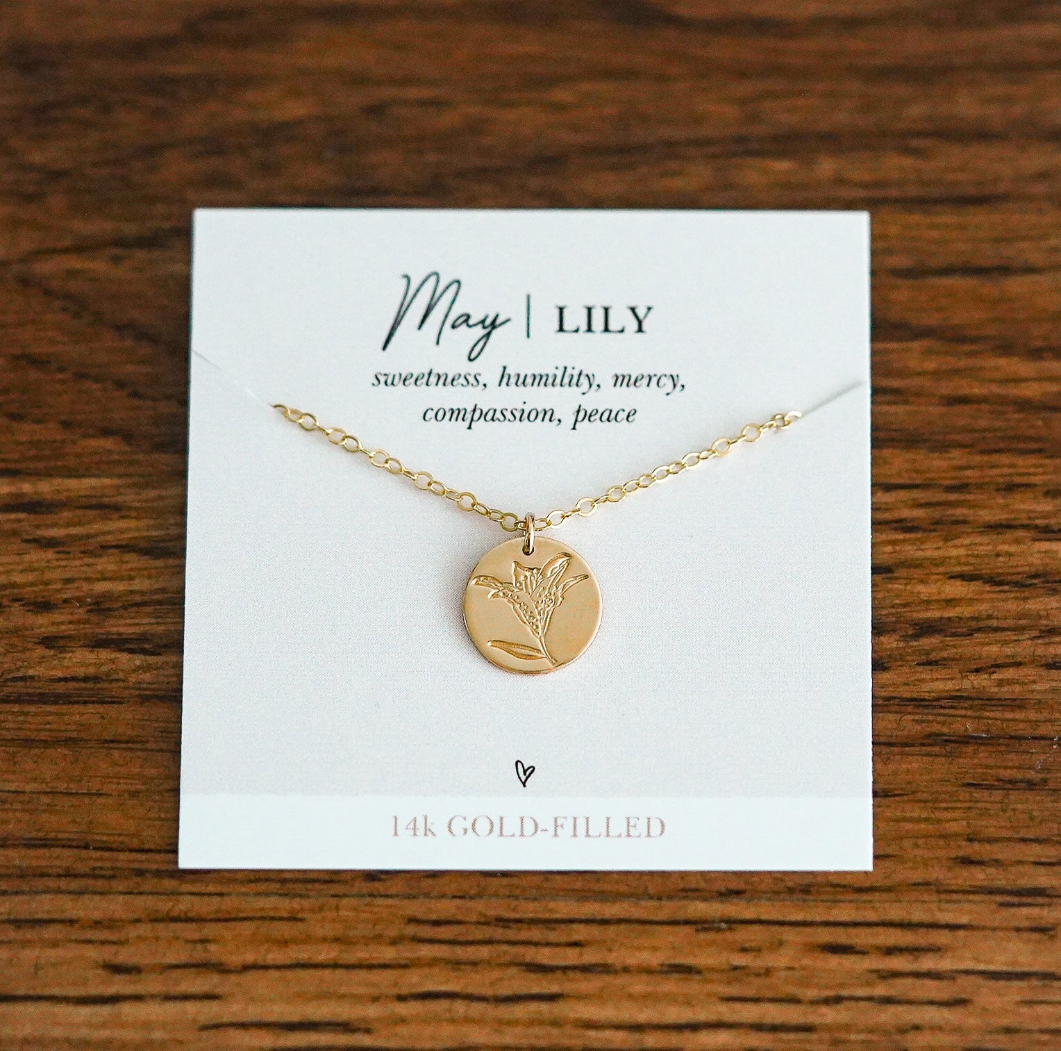 Shop Hand Stamped Birth Flower Necklaces-Necklaces at Ruby Joy Boutique, a Women's Clothing Store in Pickerington, Ohio